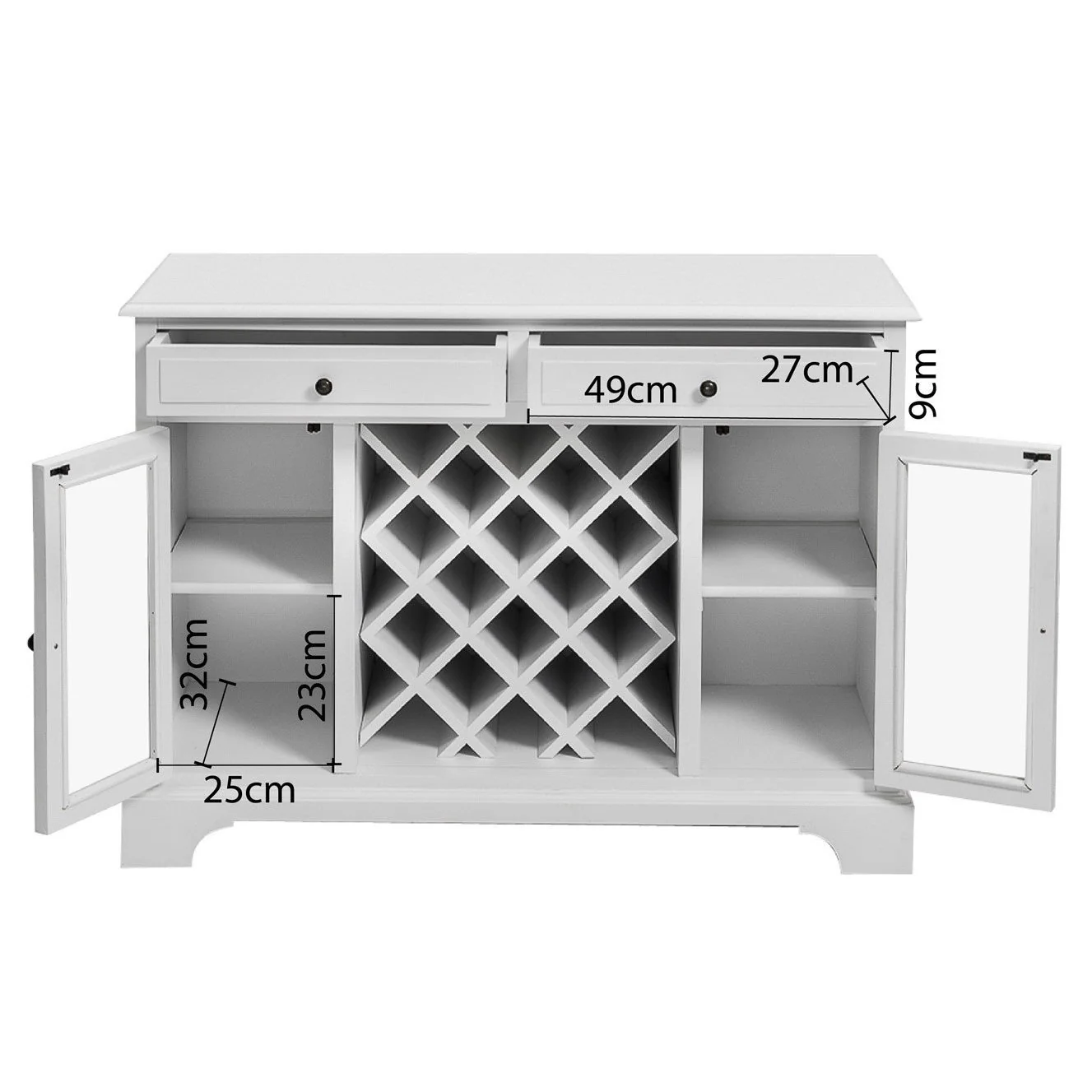 Hamptons Halifax Wine Rack Buffet Sideboard Cabinet - Image 13