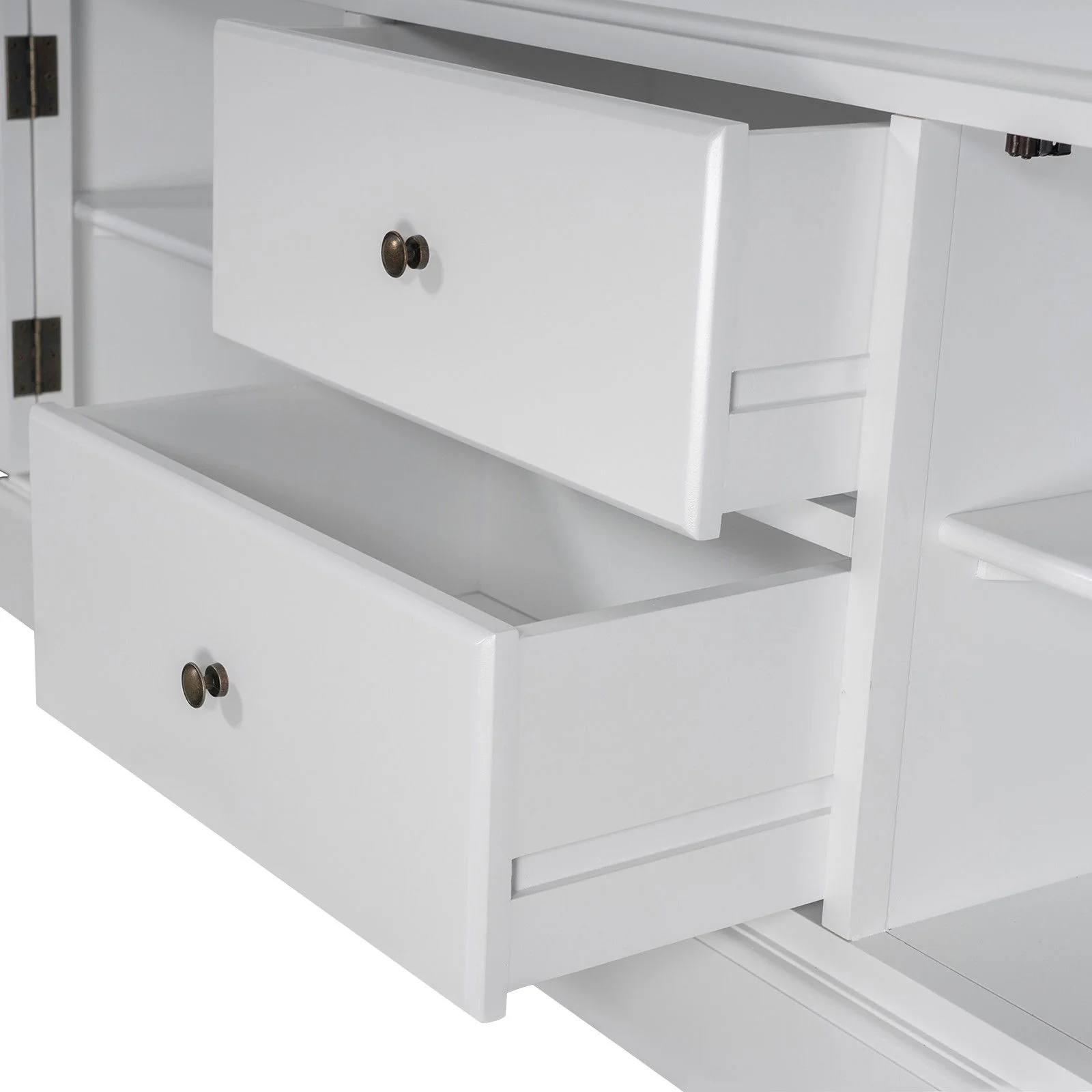 Hamptons Library Display Bookcase Cabinet with 2 Drawer - Image 13