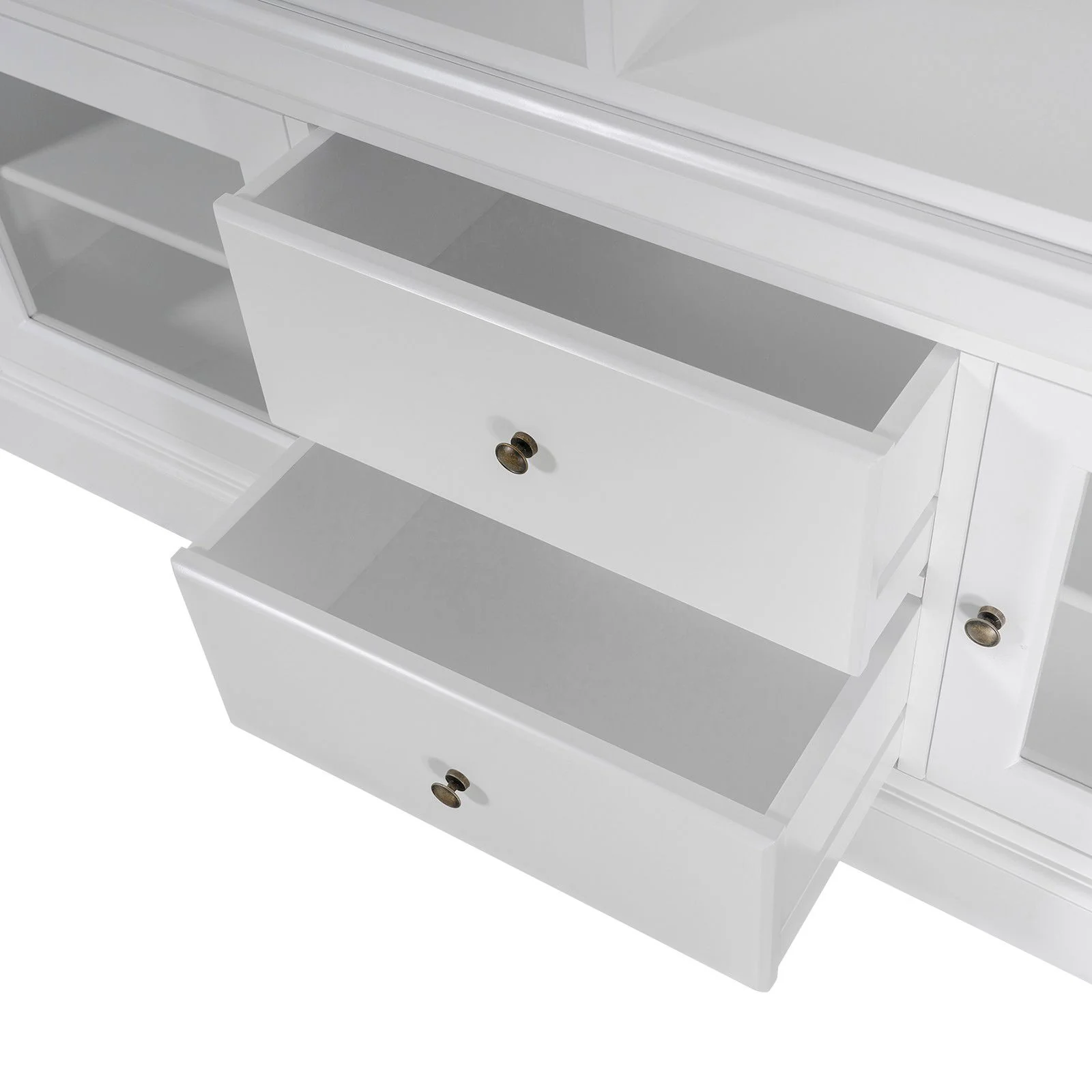Hamptons Library Display Bookcase Cabinet with 2 Drawer - Image 14