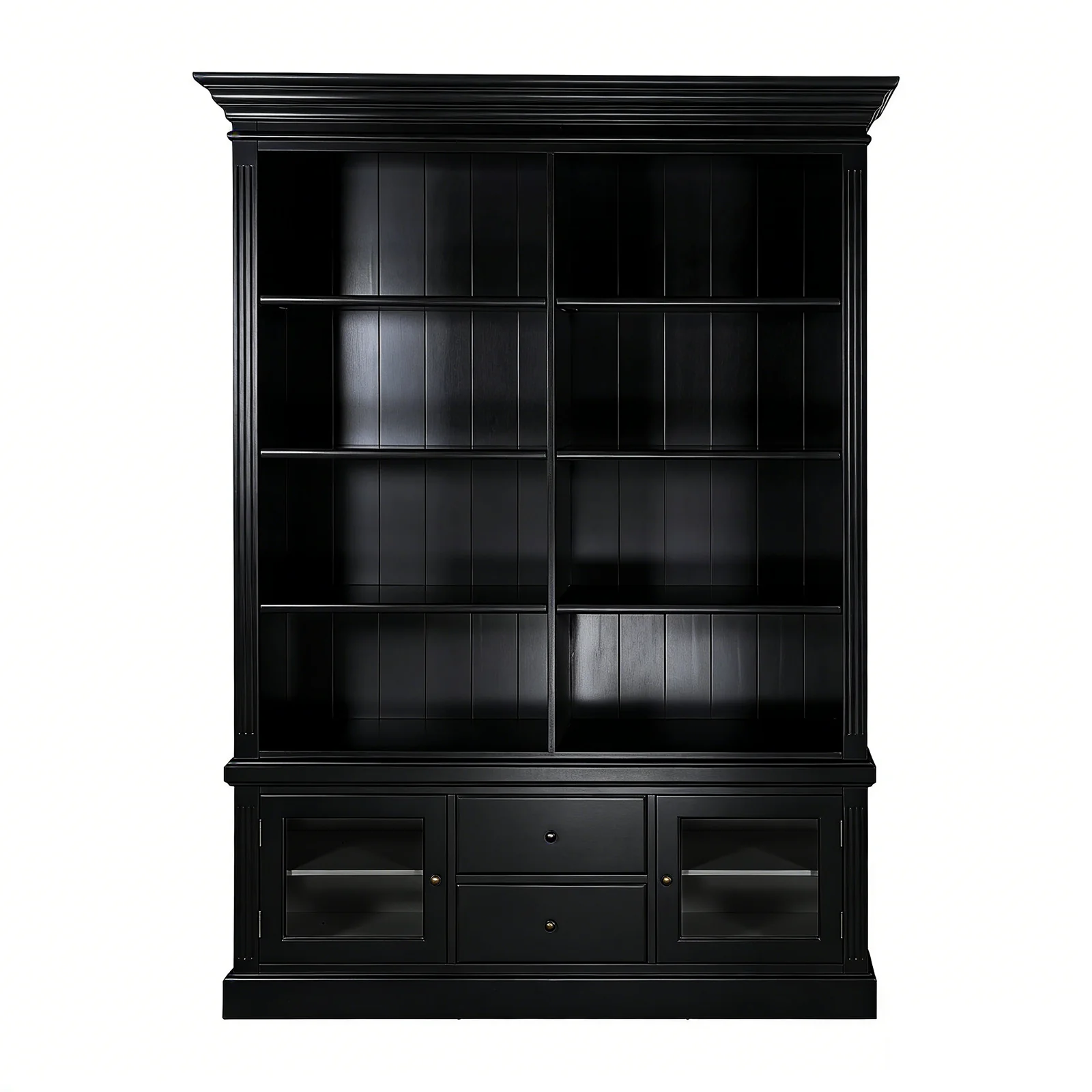 Hamptons Library Display Bookcase Cabinet with 2 Drawer - Image 19