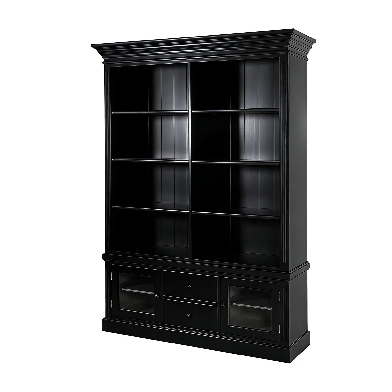 Hamptons Library Display Bookcase Cabinet with 2 Drawer - Image 20