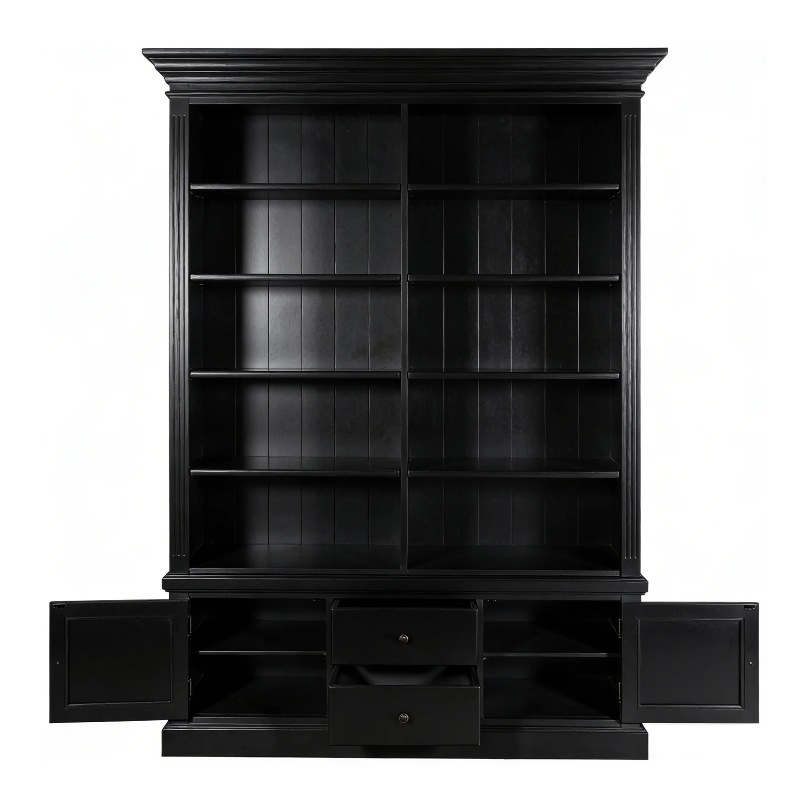Hamptons Library Display Bookcase Cabinet with 2 Drawer - Image 21