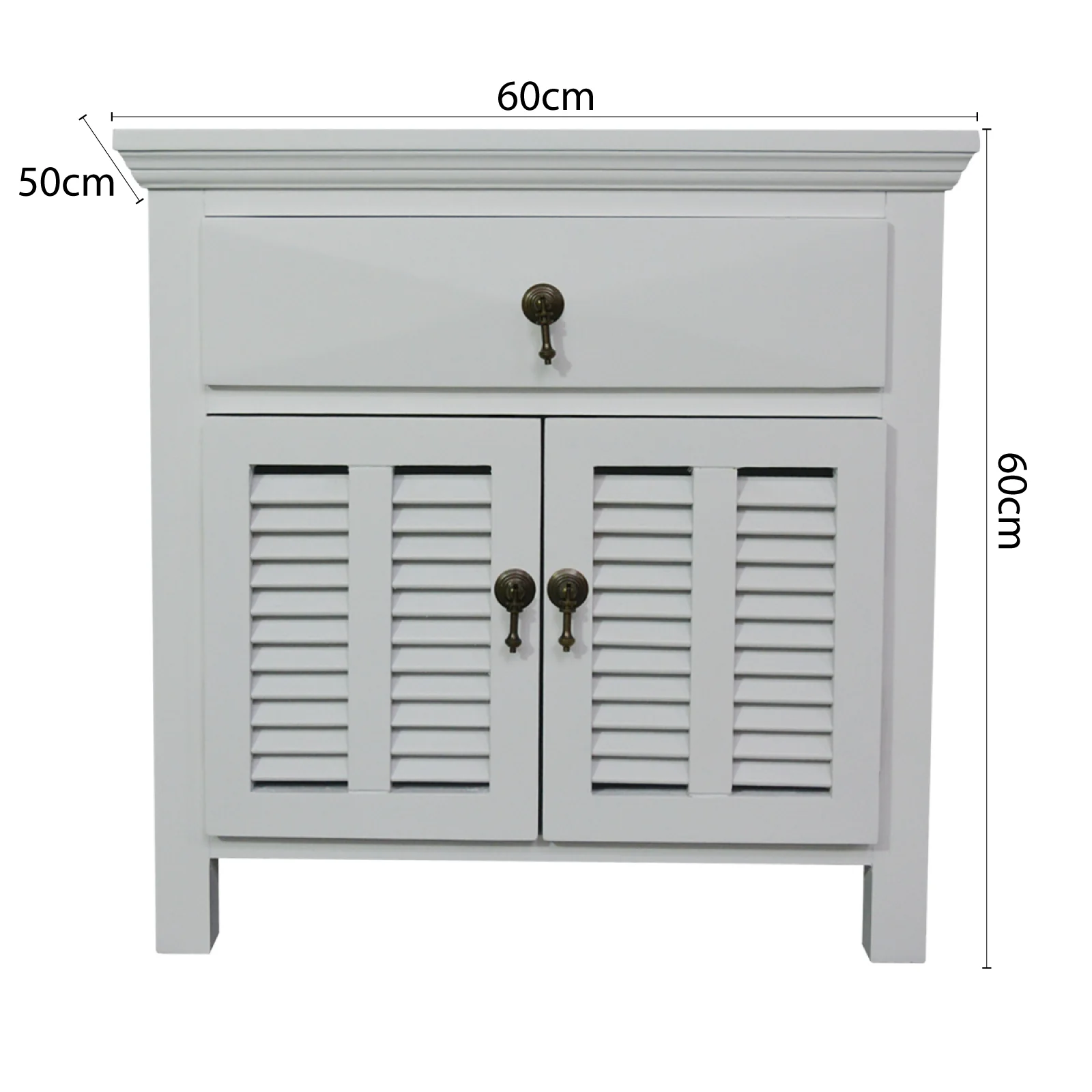 Hamptons Louvre 1 Drawer Bedside Table - Image 13
