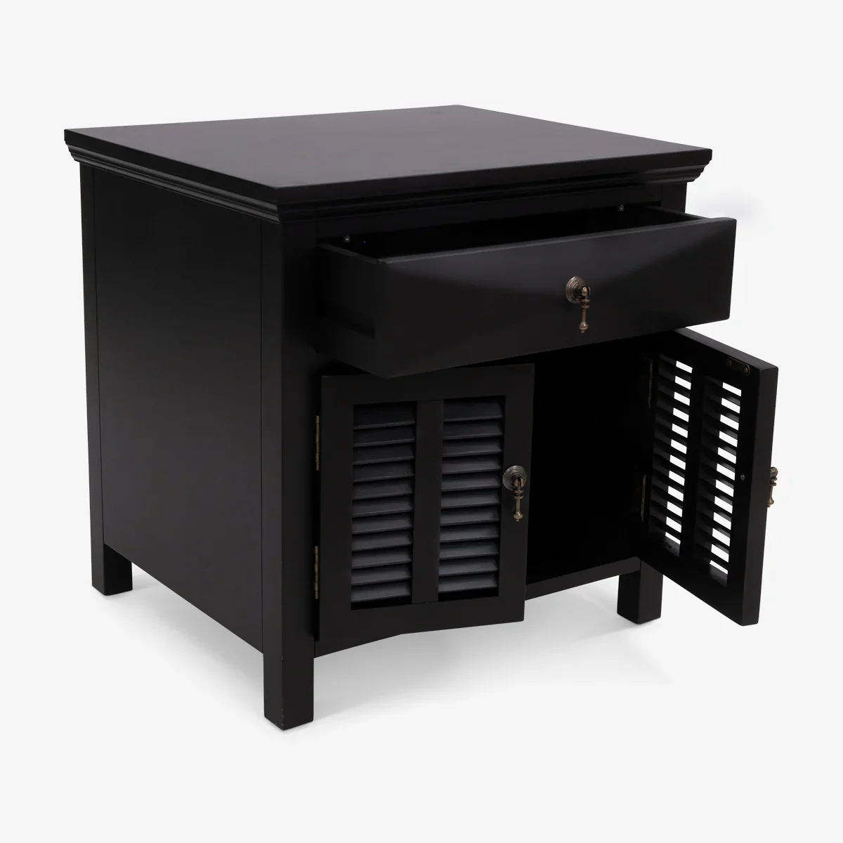 Hamptons Louvre 1 Drawer Bedside Table - Image 17