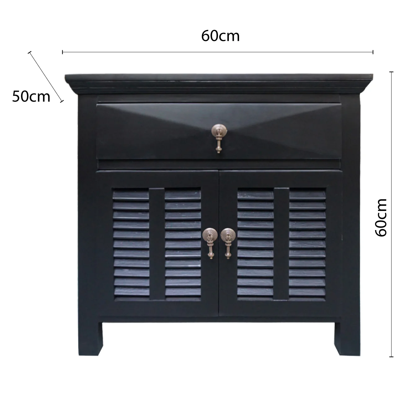 Hamptons Louvre 1 Drawer Bedside Table - Image 21