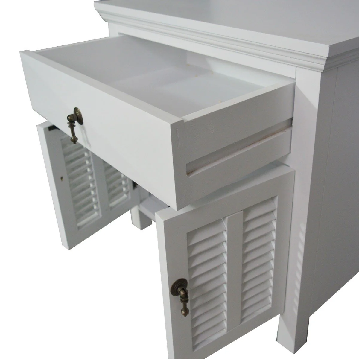 Hamptons Louvre 1 Drawer Bedside Table - Image 9