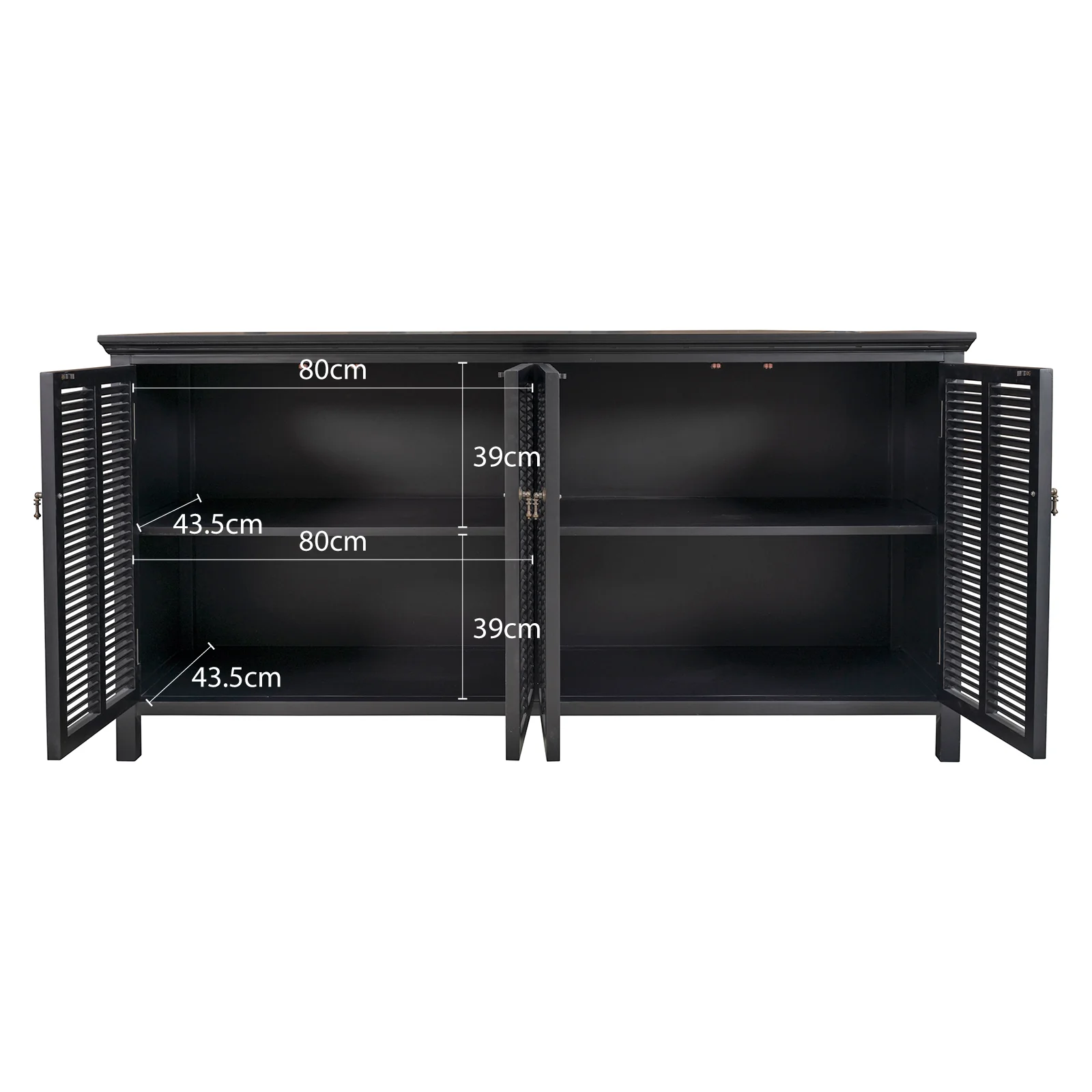 Hamptons Louvre 4 Door Hallway Sideboard Buffet Cabinet - Image 27