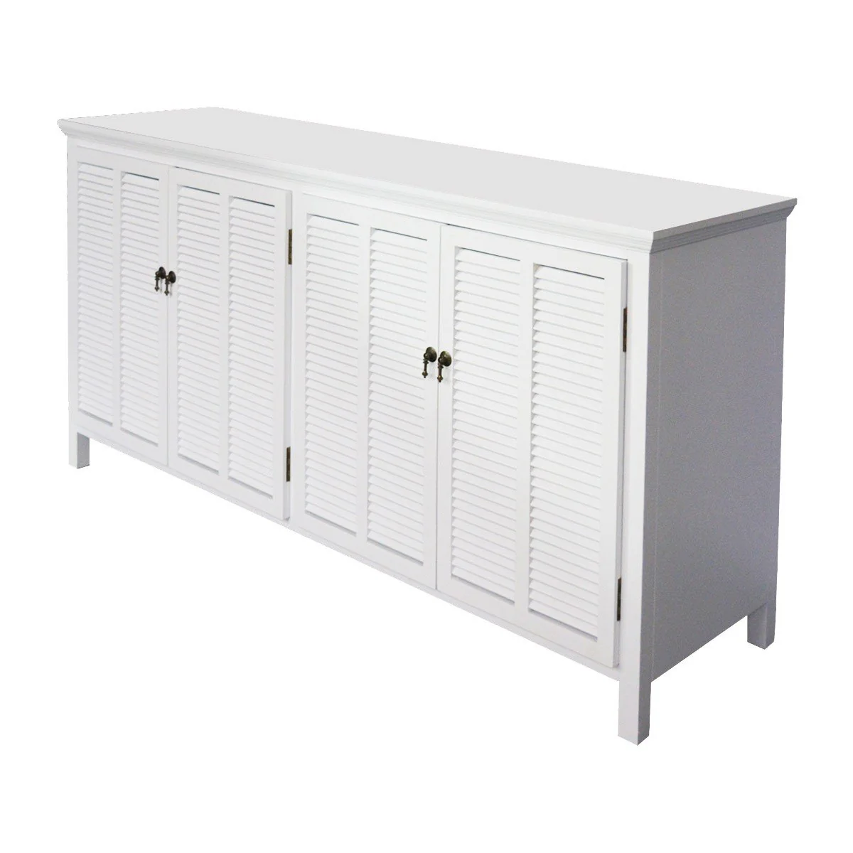 Hamptons Louvre 4 Door Hallway Sideboard Buffet Cabinet - Image 3