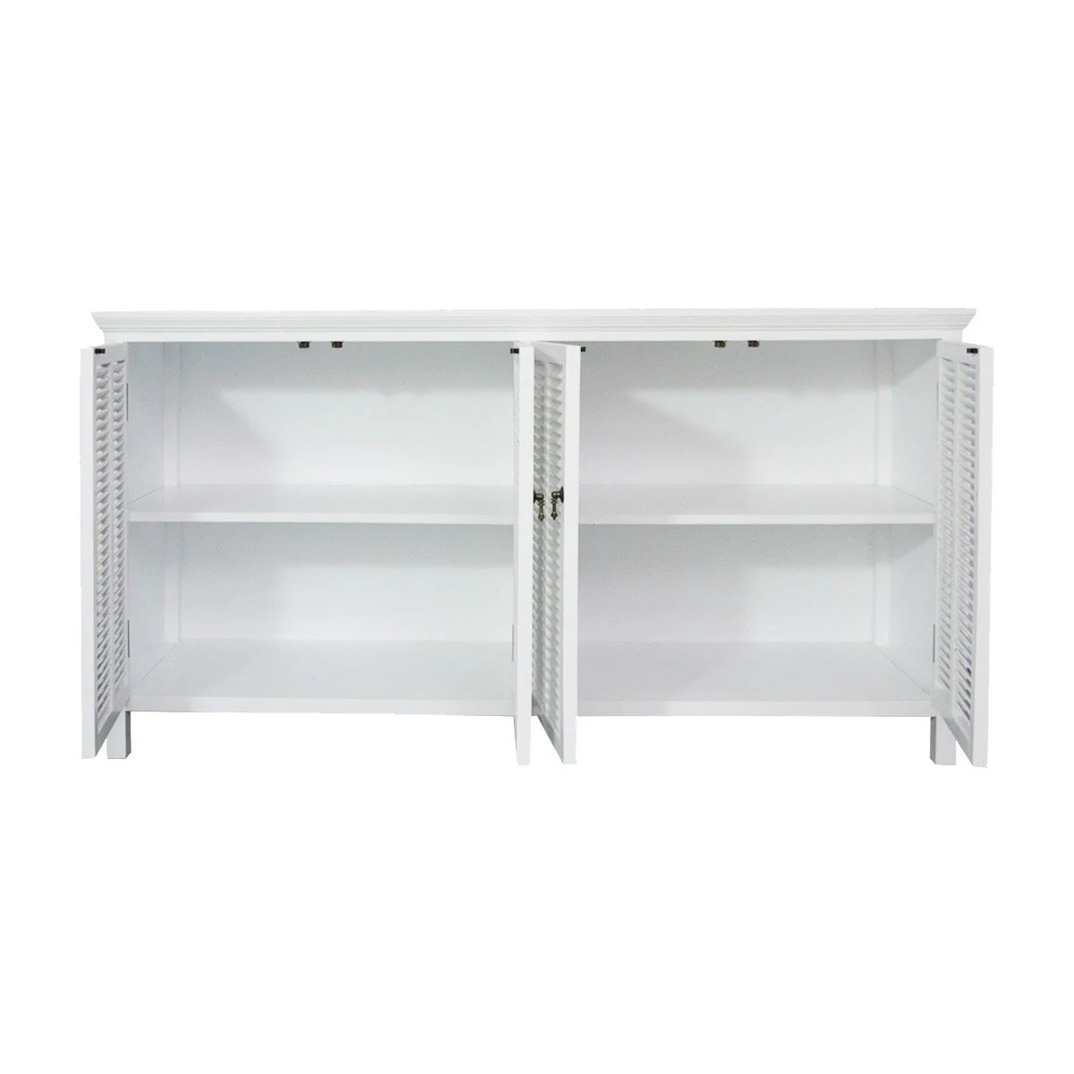 Hamptons Louvre 4 Door Hallway Sideboard Buffet Cabinet - Image 4