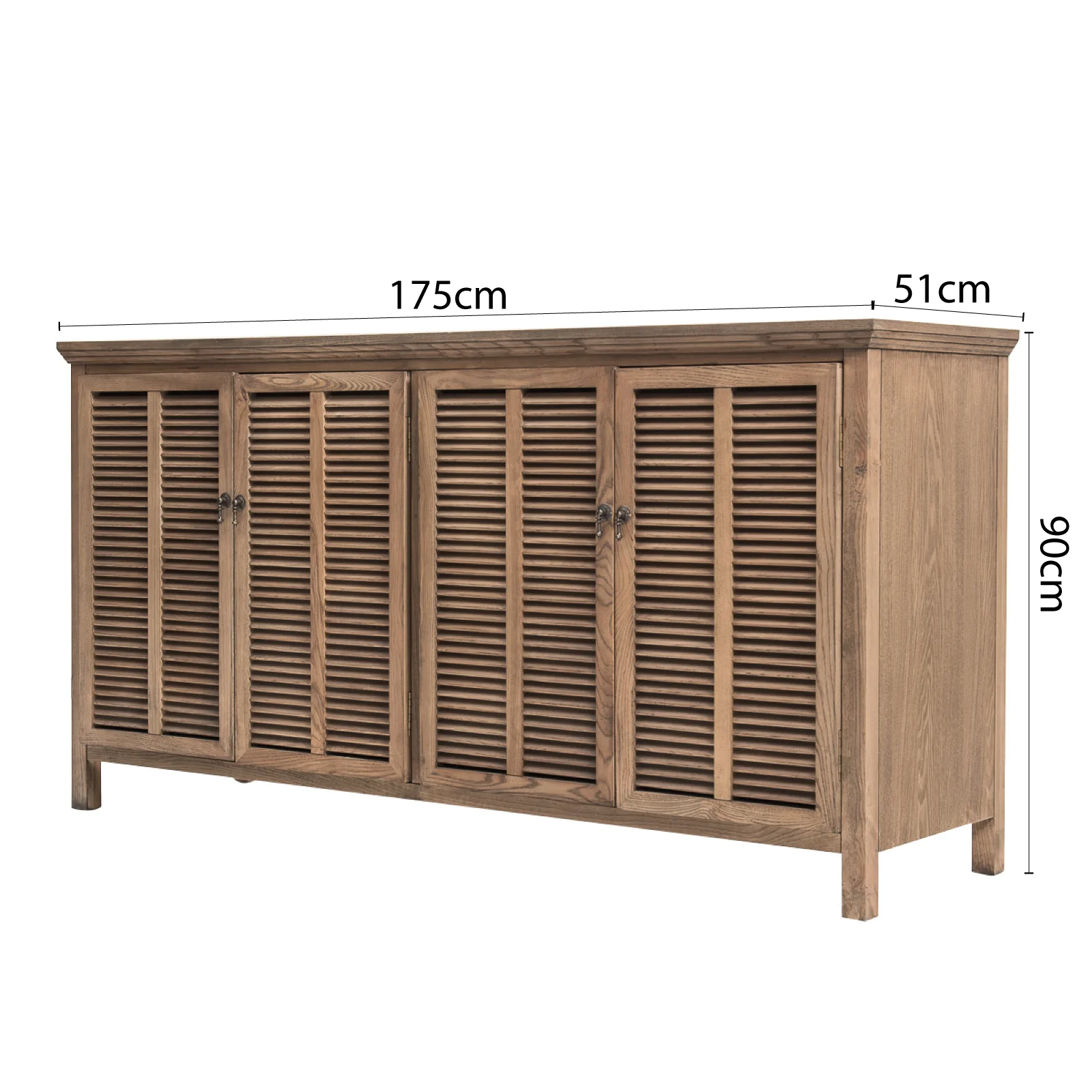 Hamptons Louvre 4 Door Hallway Sideboard Buffet Cabinet - Image 41