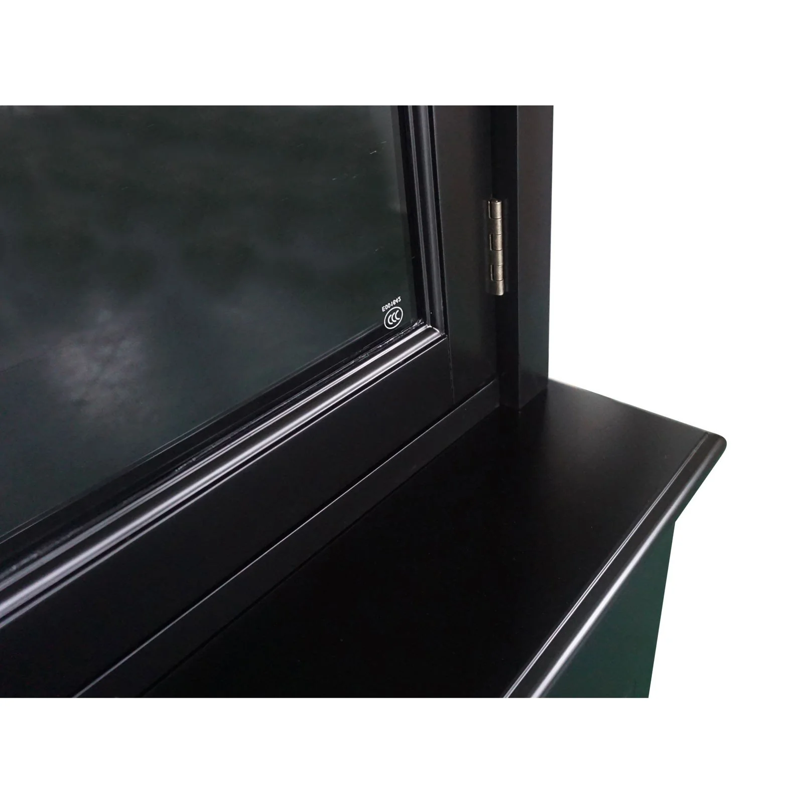 Hamptons Louvre Glass Display Cabinet with Open Bookcase and Buffet - Image 7