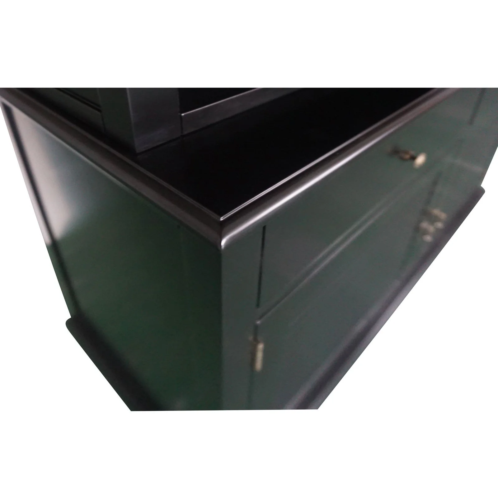 Hamptons Louvre Single Hutch Open Bookcase Buffet Cabinet with Ladder - Image 28