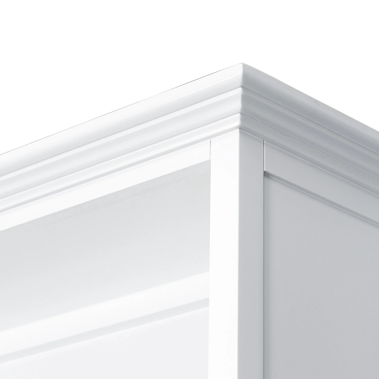 Hamptons Louvre Single Hutch Open Bookcase Buffet Cabinet with Ladder - Image 7