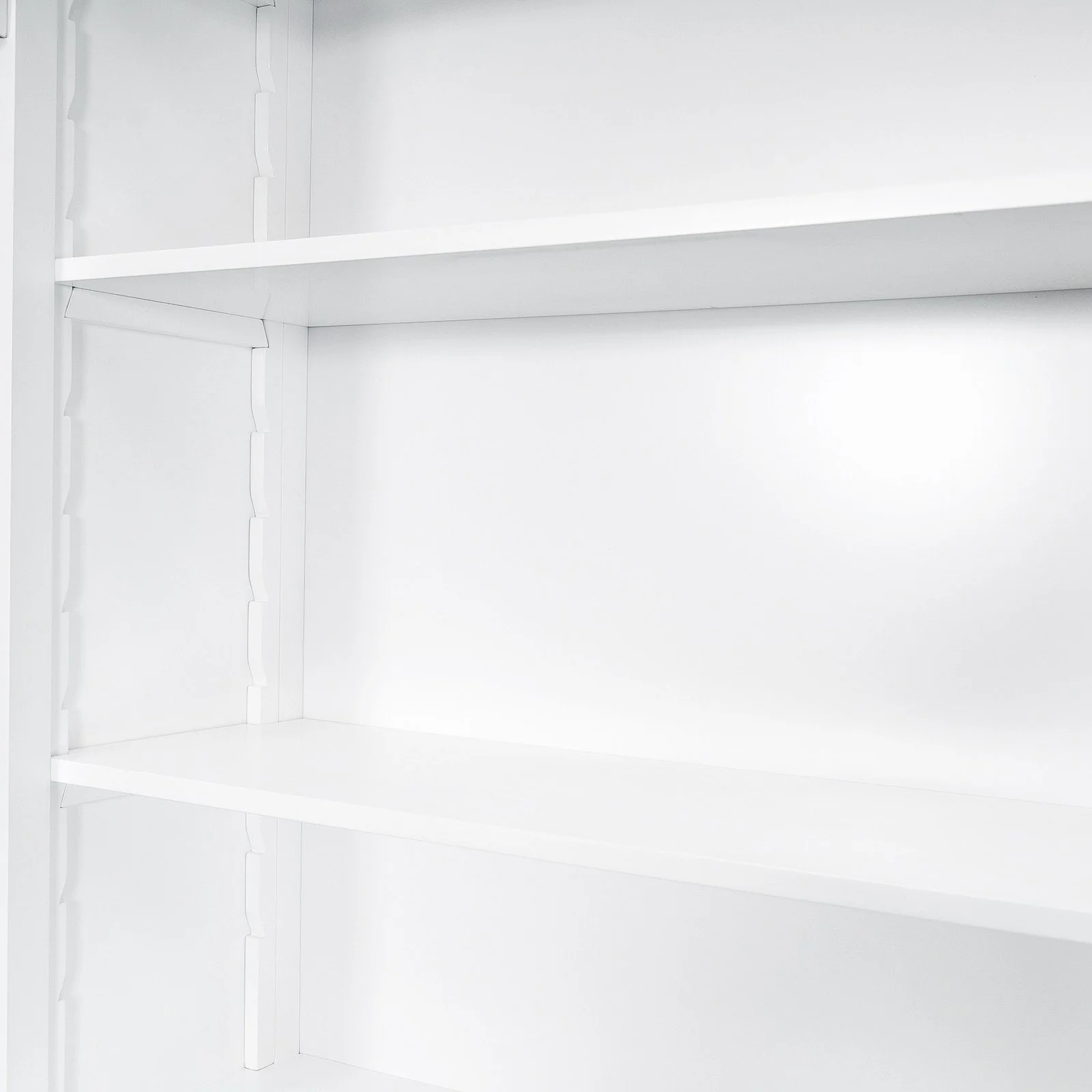 Hamptons Louvre Single Hutch Open Bookcase Buffet Cabinet with Ladder - Image 9