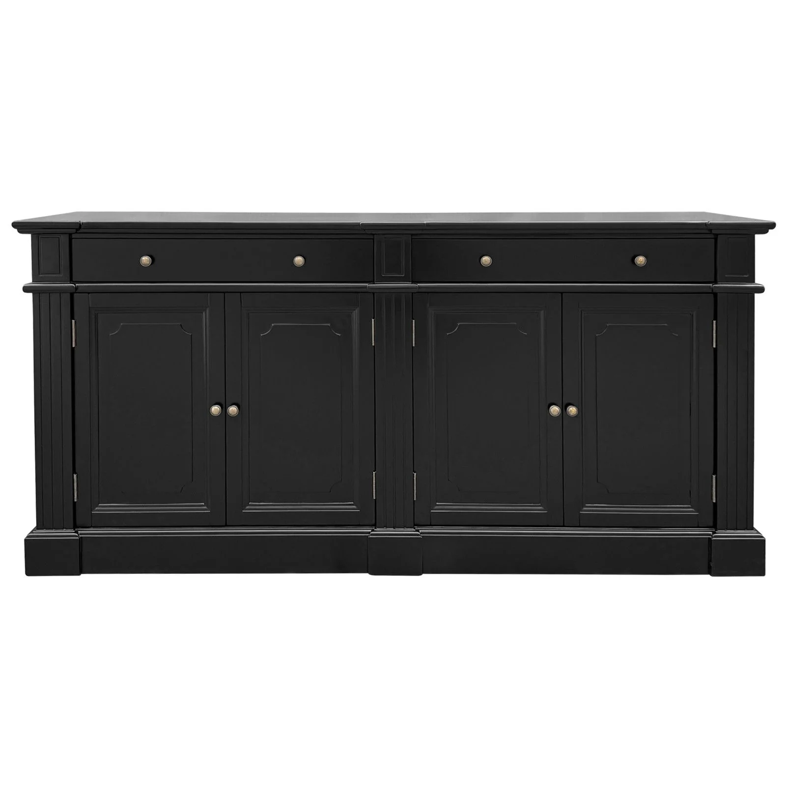Harbourline Classic Hamptons Panelled Sideboard Buffet & Console Cabinet with 4 Doors & 2 Drawers - Image 11