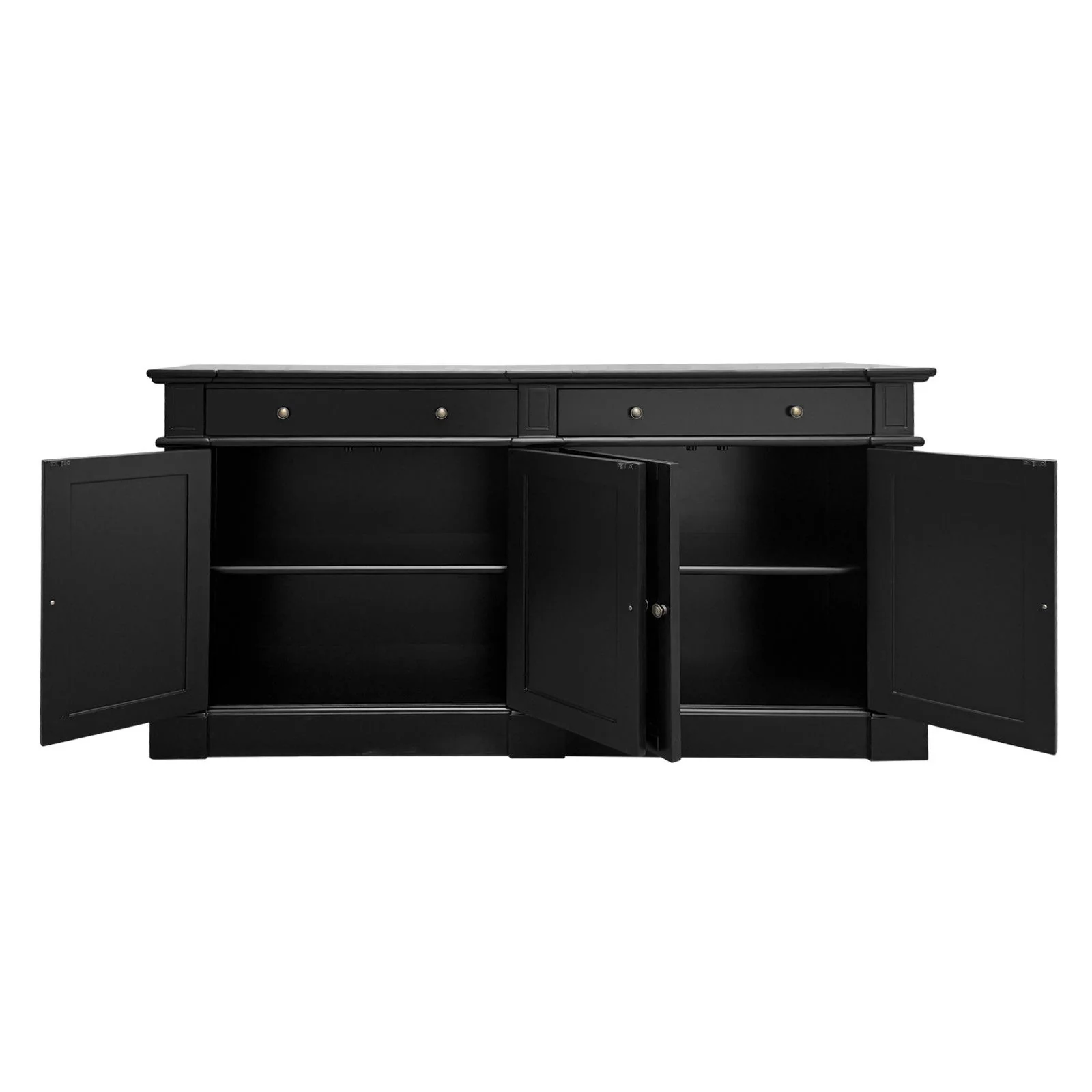 Harbourline Classic Hamptons Panelled Sideboard Buffet & Console Cabinet with 4 Doors & 2 Drawers - Image 14