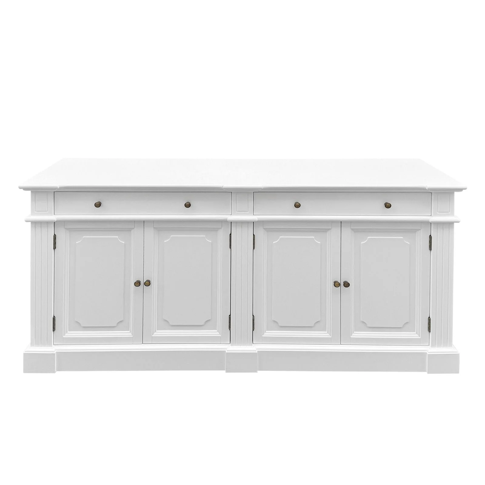 Harbourline Classic Hamptons Panelled Sideboard Buffet & Console Cabinet with 4 Doors & 2 Drawers - Image 3