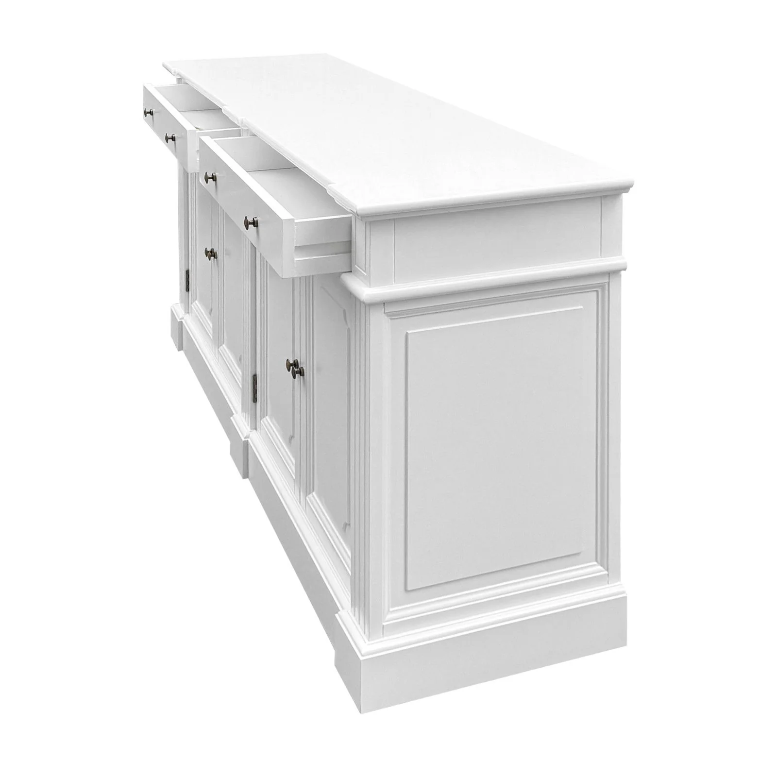 Harbourline Classic Hamptons Panelled Sideboard Buffet & Console Cabinet with 4 Doors & 2 Drawers - Image 5
