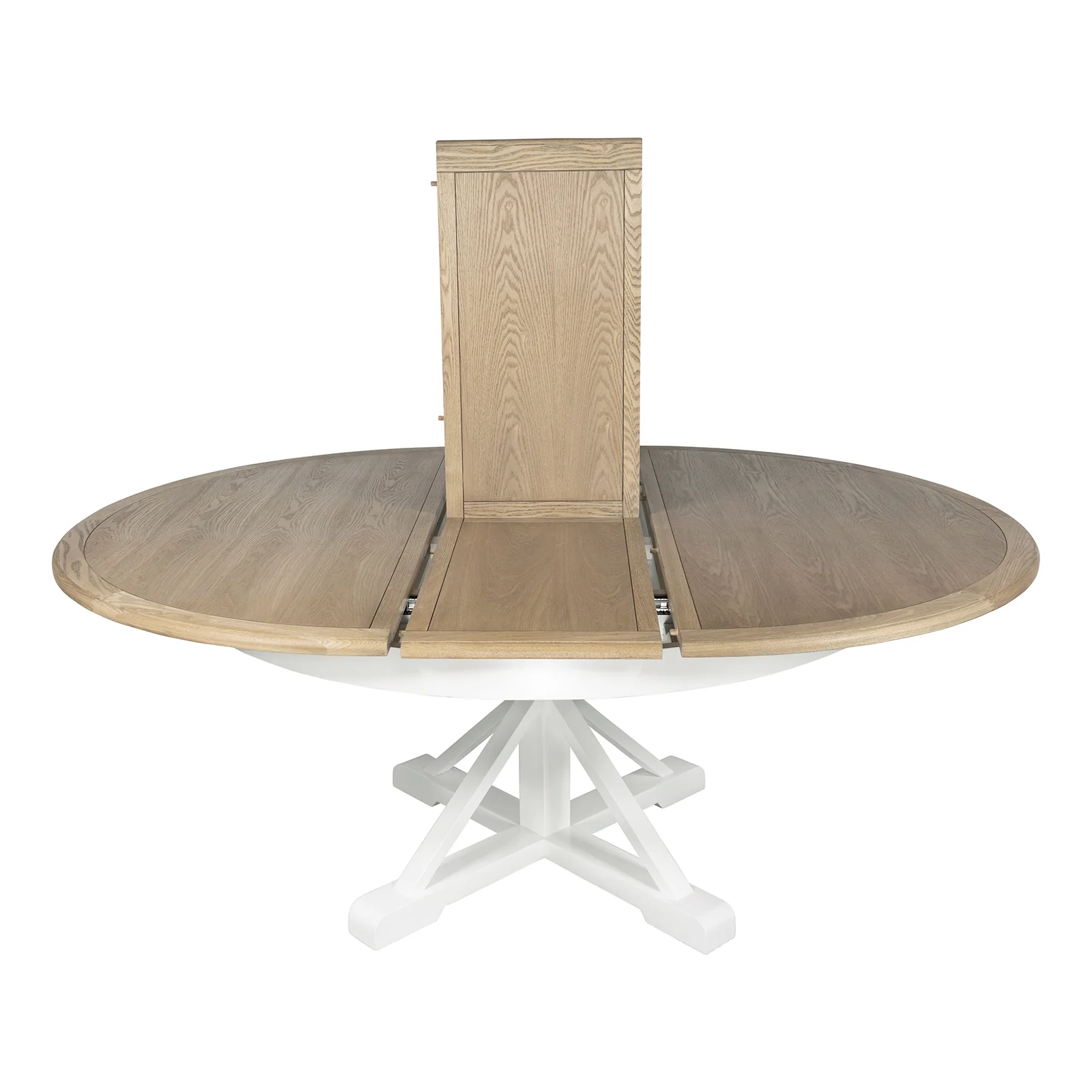 Hamptons Sorrento 150-190cm Round Extendable Trestle Dining Table - Image 12