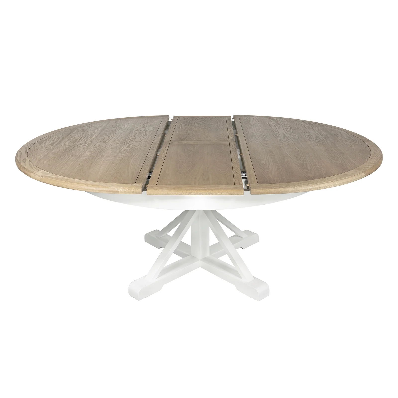 Hamptons Sorrento 150-190cm Round Extendable Trestle Dining Table - Image 13