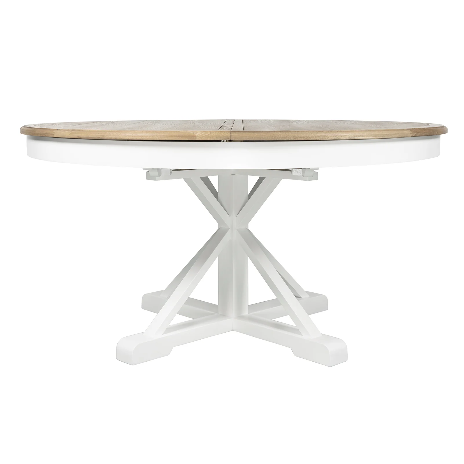 Hamptons Sorrento 150-190cm Round Extendable Trestle Dining Table - Image 6