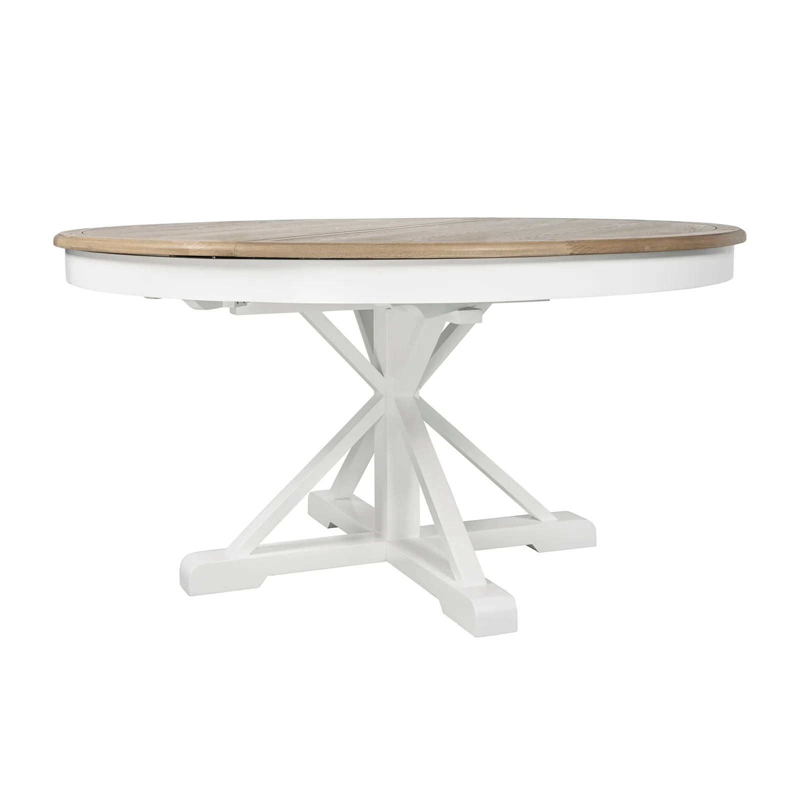 Hamptons Sorrento 150-190cm Round Extendable Trestle Dining Table - Image 7