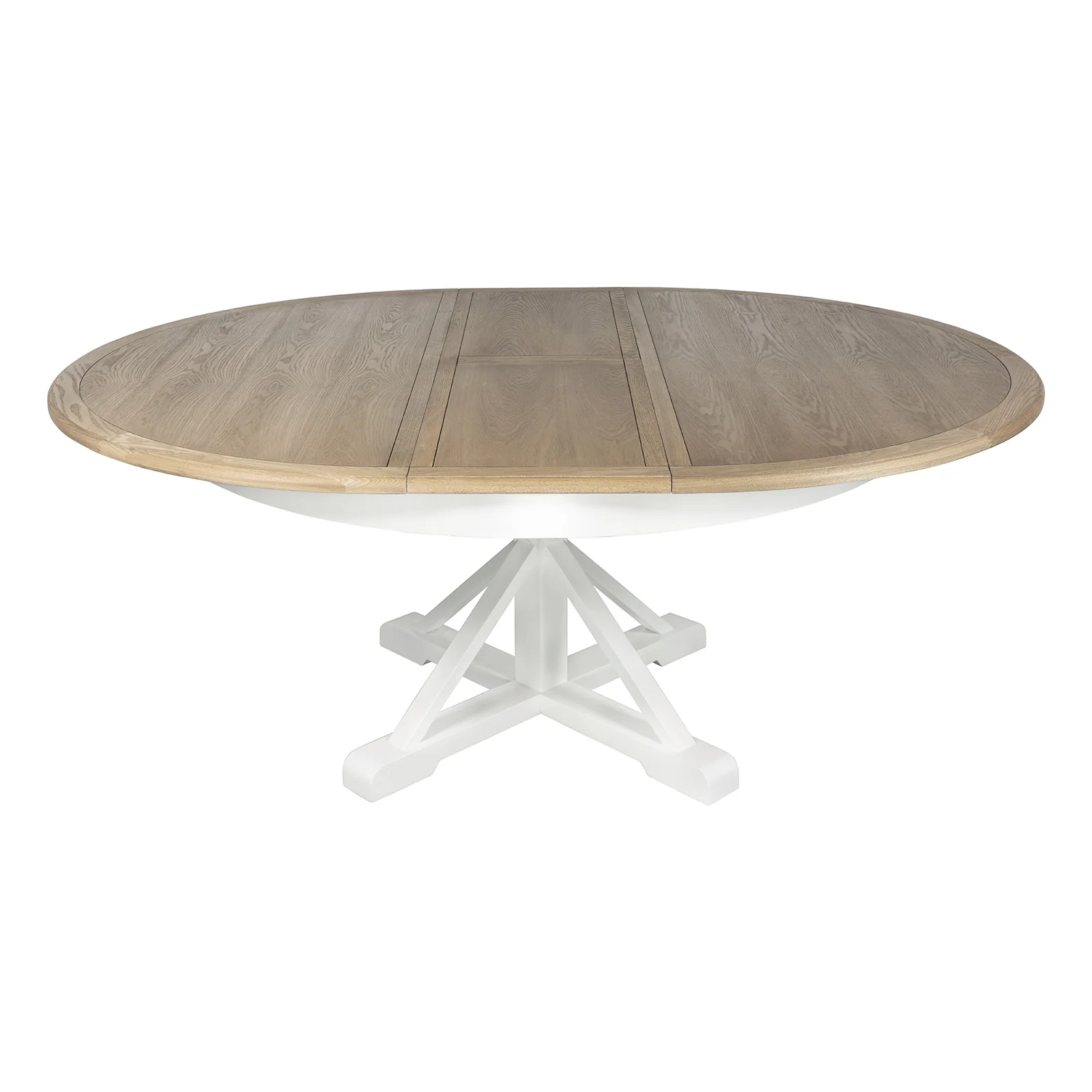 Hamptons Sorrento 150-190cm Round Extendable Trestle Dining Table - Image 8