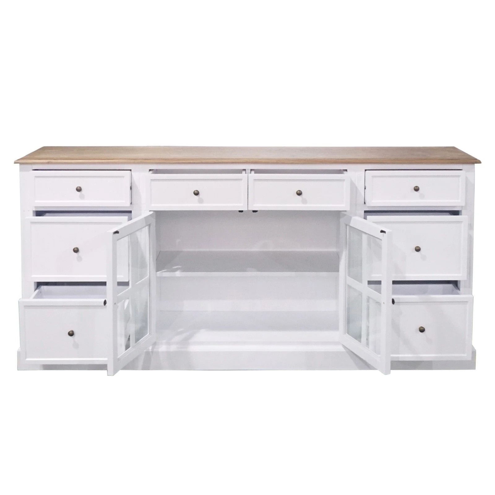 Hamptons Sorrento 2 Glass Door Sideboard Buffet - Image 4