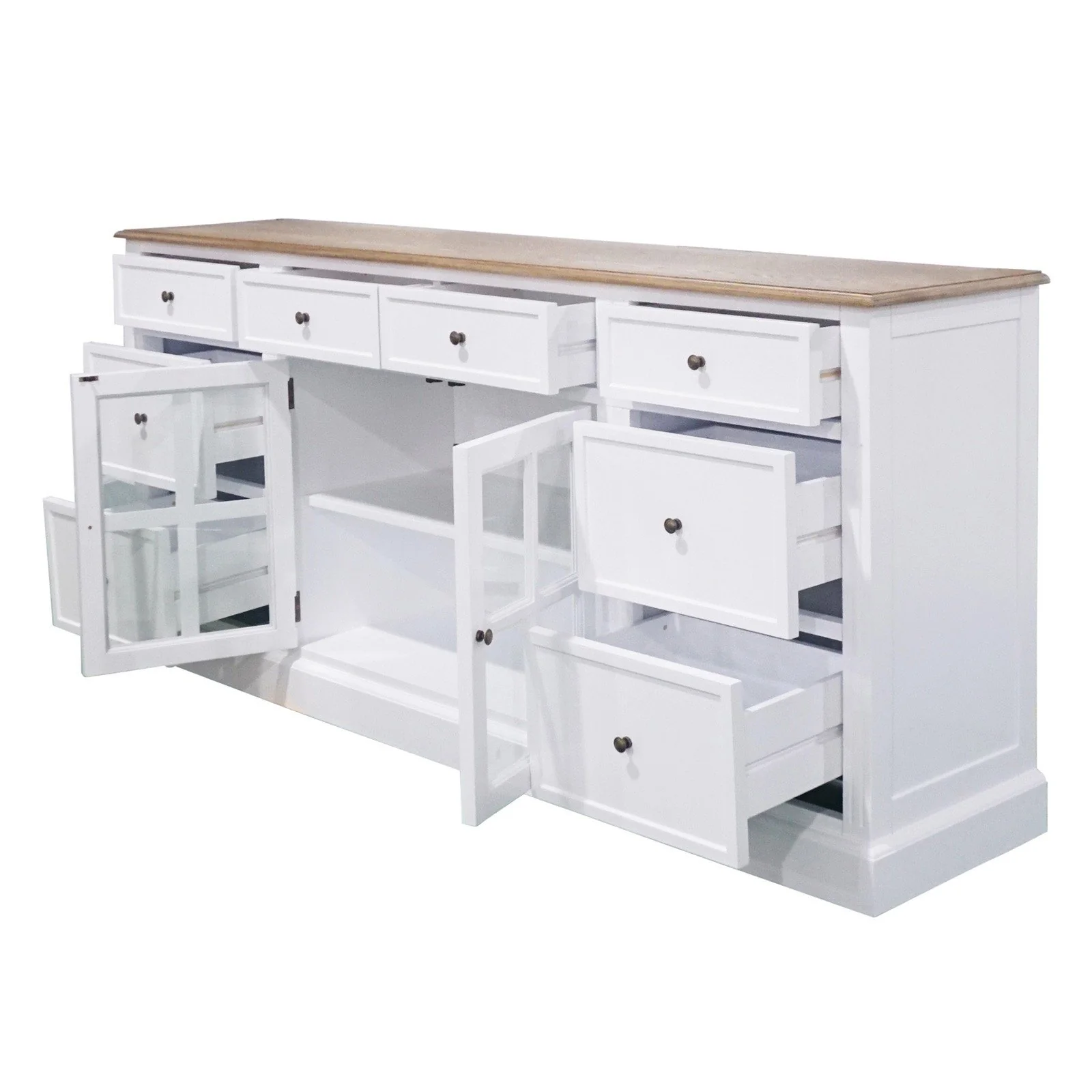 Hamptons Sorrento 2 Glass Door Sideboard Buffet - Image 5