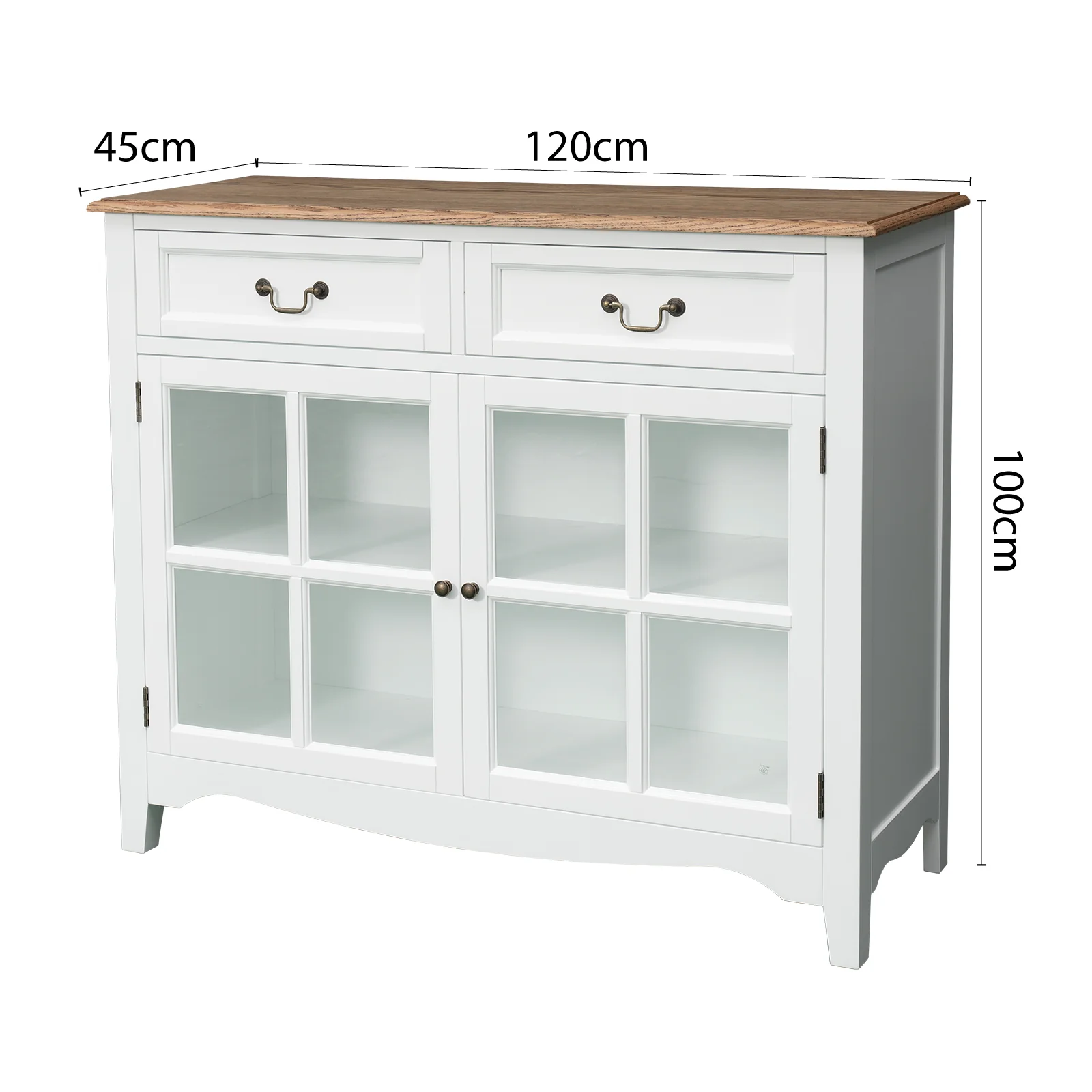 Hamptons Sorrento 2 Glass Door Small Sideboard Buffet - Image 23