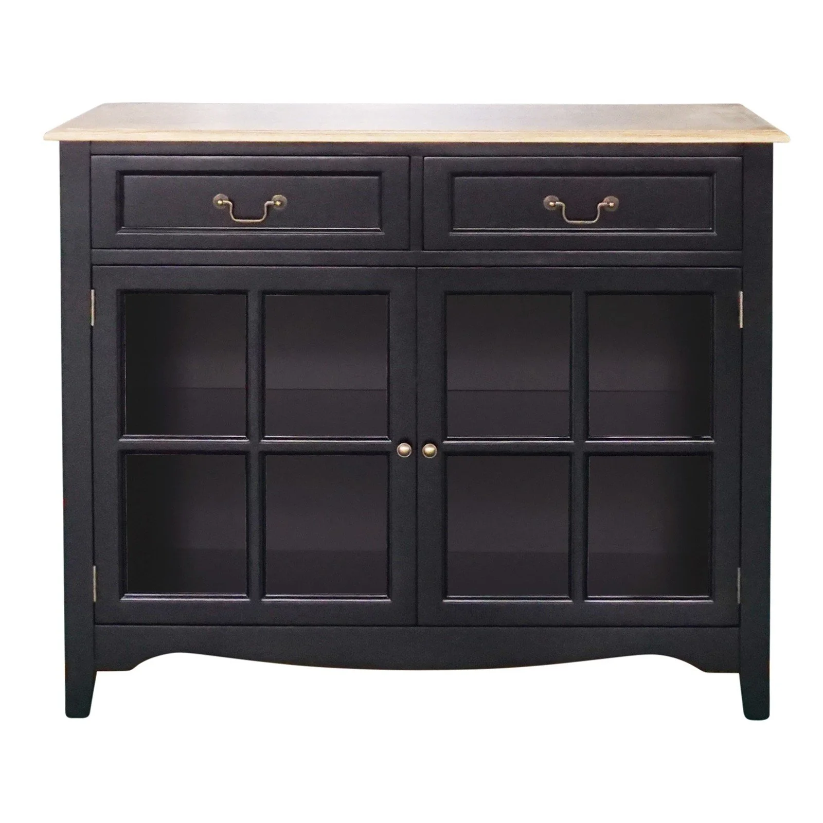 Hamptons Sorrento 2 Glass Door Small Sideboard Buffet - Image 4