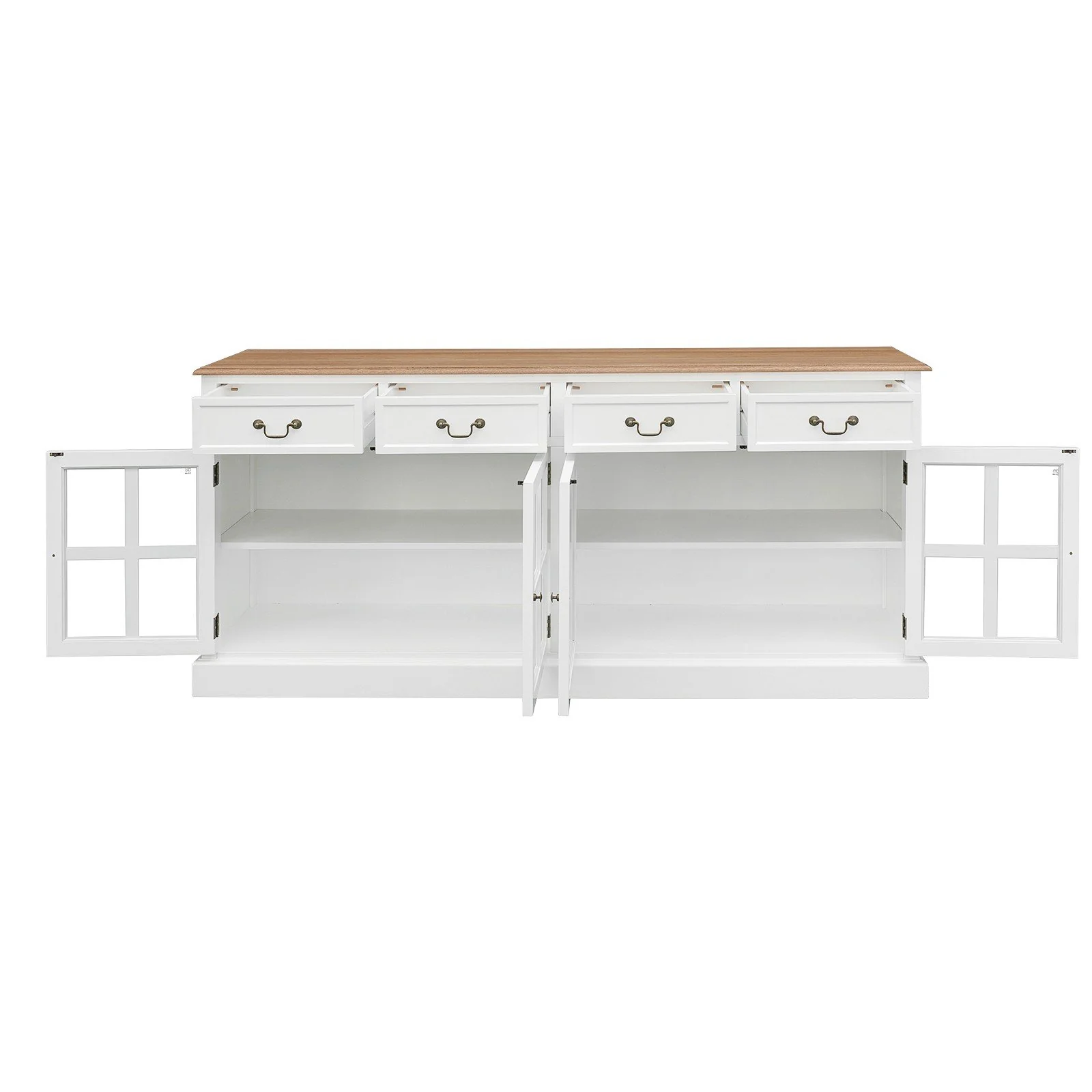 Hamptons Sorrento 4 Glass Door Sideboard Buffet - Image 14