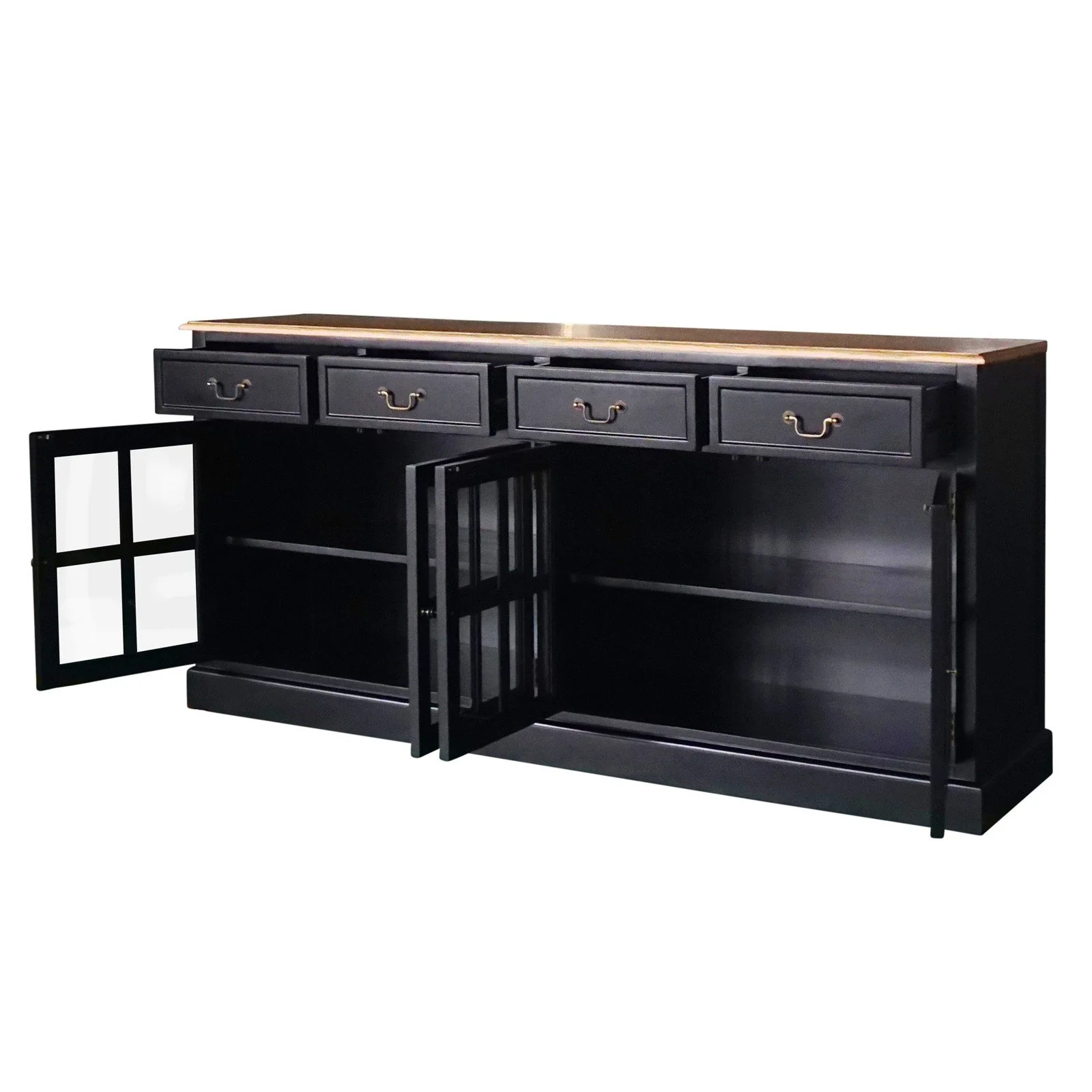 Hamptons Sorrento 4 Glass Door Sideboard Buffet - Image 6