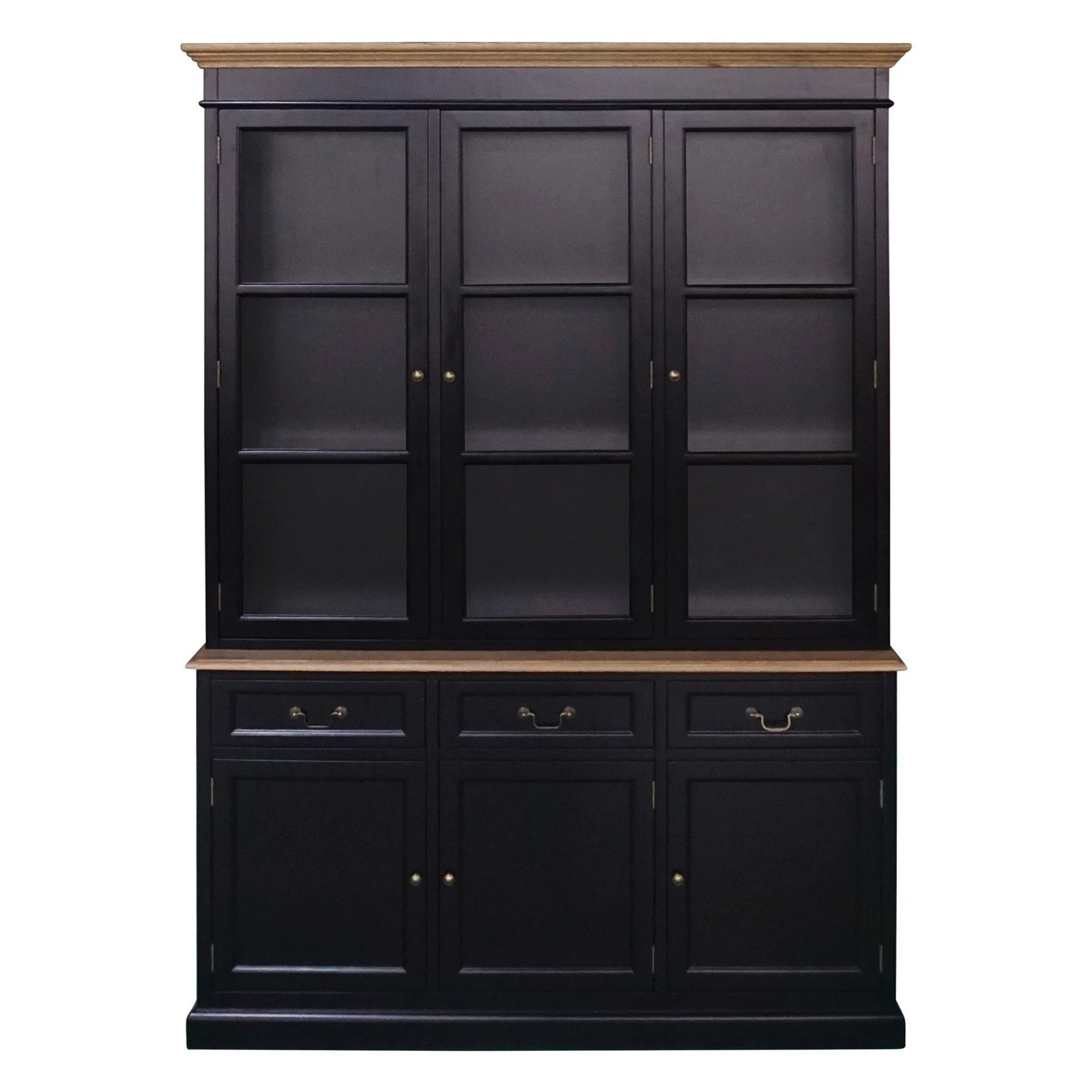 Hamptons Sorrento Buffet and Hutch Glass Display Bookcase - Image 14