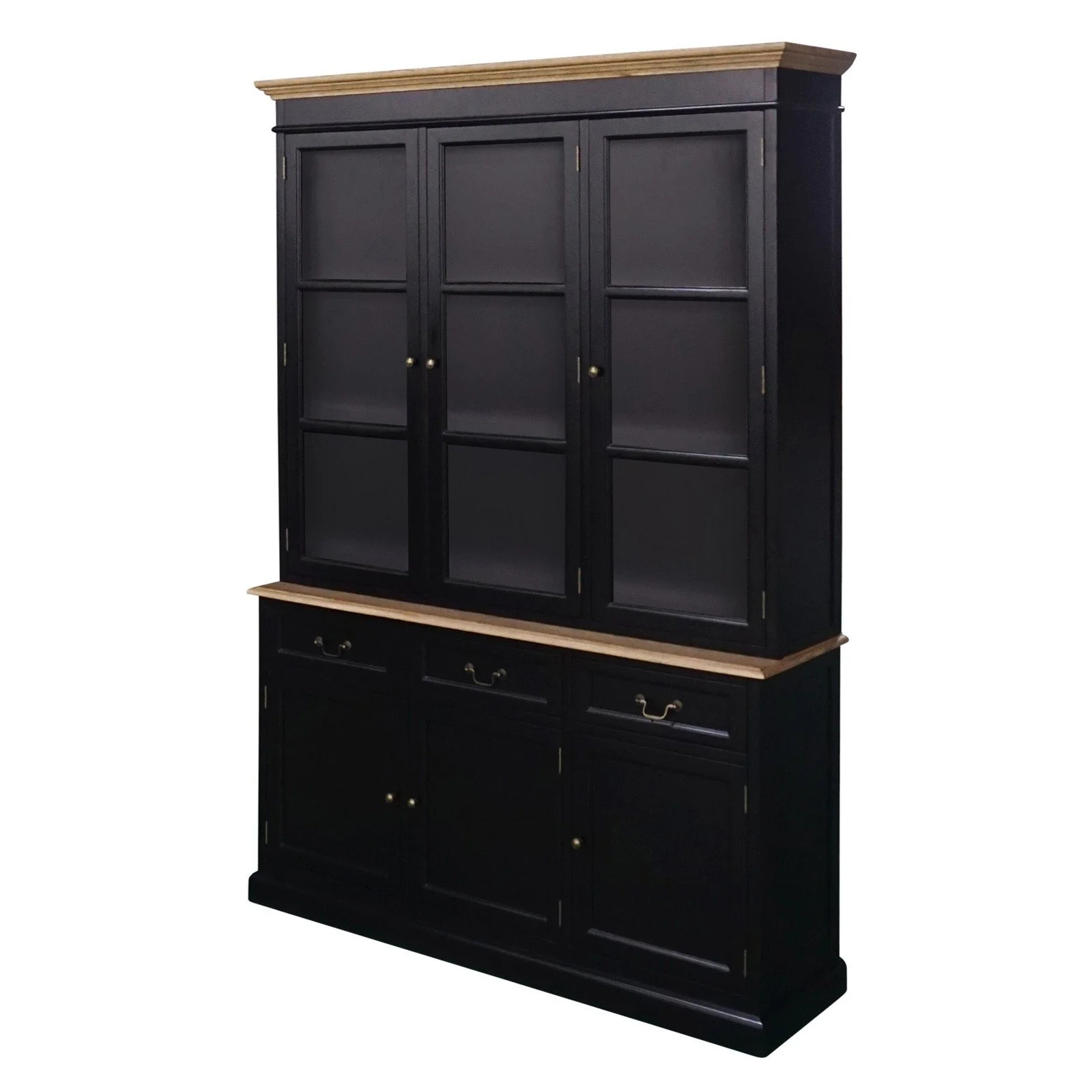 Hamptons Sorrento Buffet and Hutch Glass Display Bookcase - Image 17