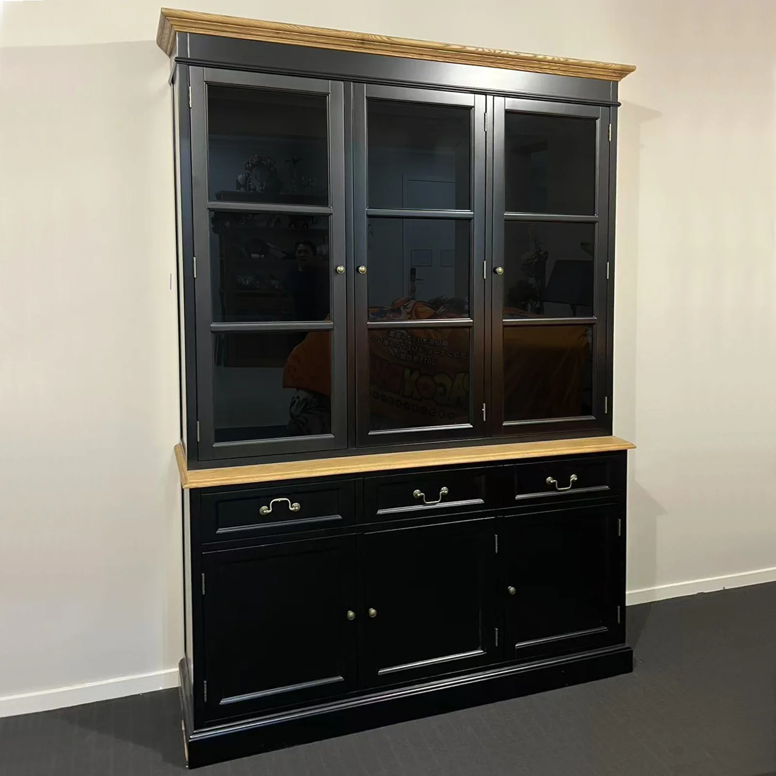 Hamptons Sorrento Buffet and Hutch Glass Display Bookcase - Image 26