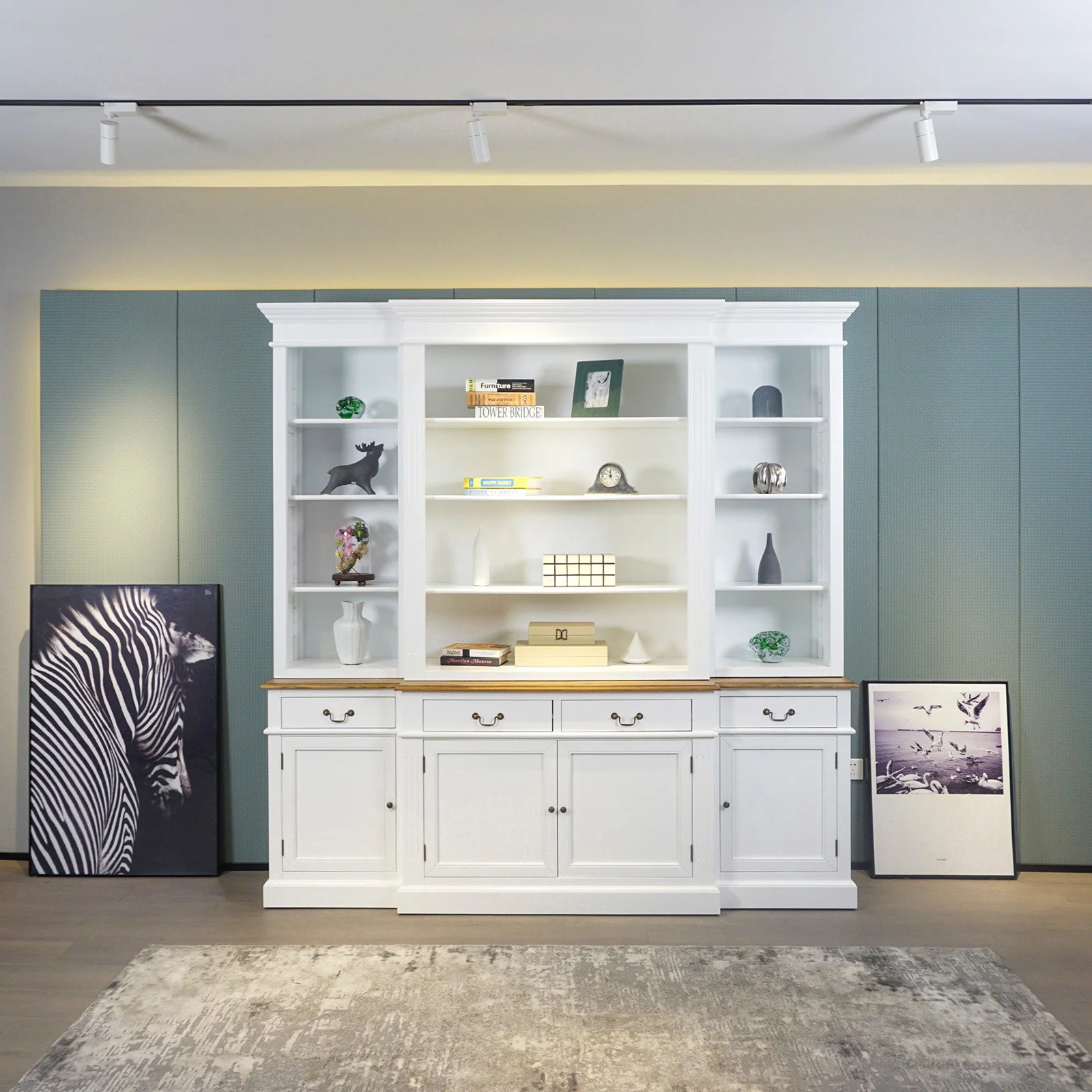 Hamptons Sorrento Buffet and Hutch Sideboard Bookcase Cabinet - Image 30