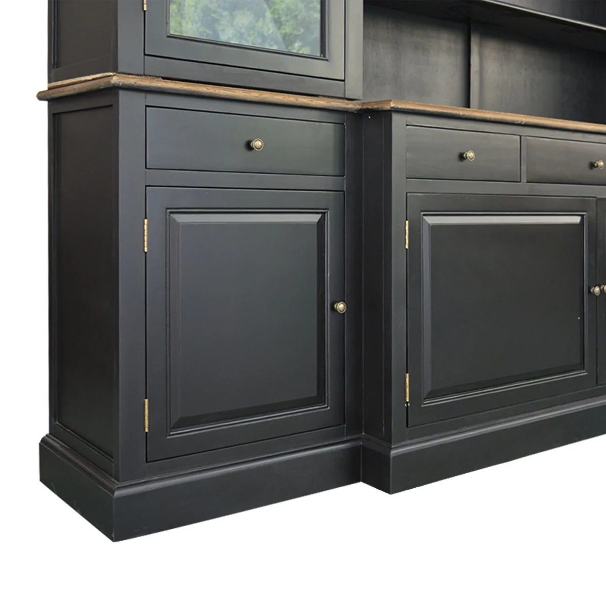 Hamptons Sorrento Buffet Sideboard Glass Hutch Open Bookcase - Image 10