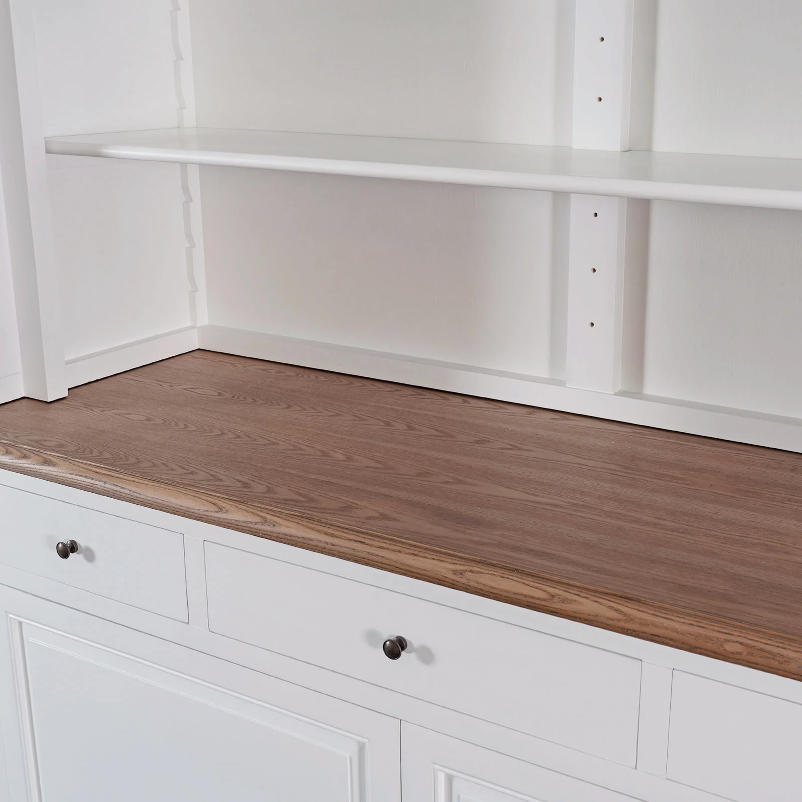 Hamptons Sorrento Buffet Sideboard Glass Hutch Open Bookcase - Image 27