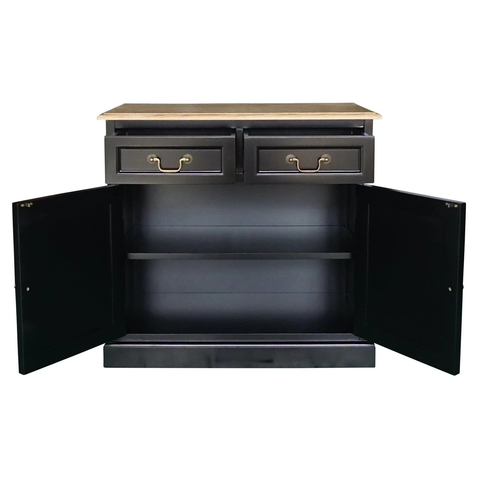 Hamptons Sorrento 2-Drawer Storage Cupboard Cabinet Natural Top - Image 11