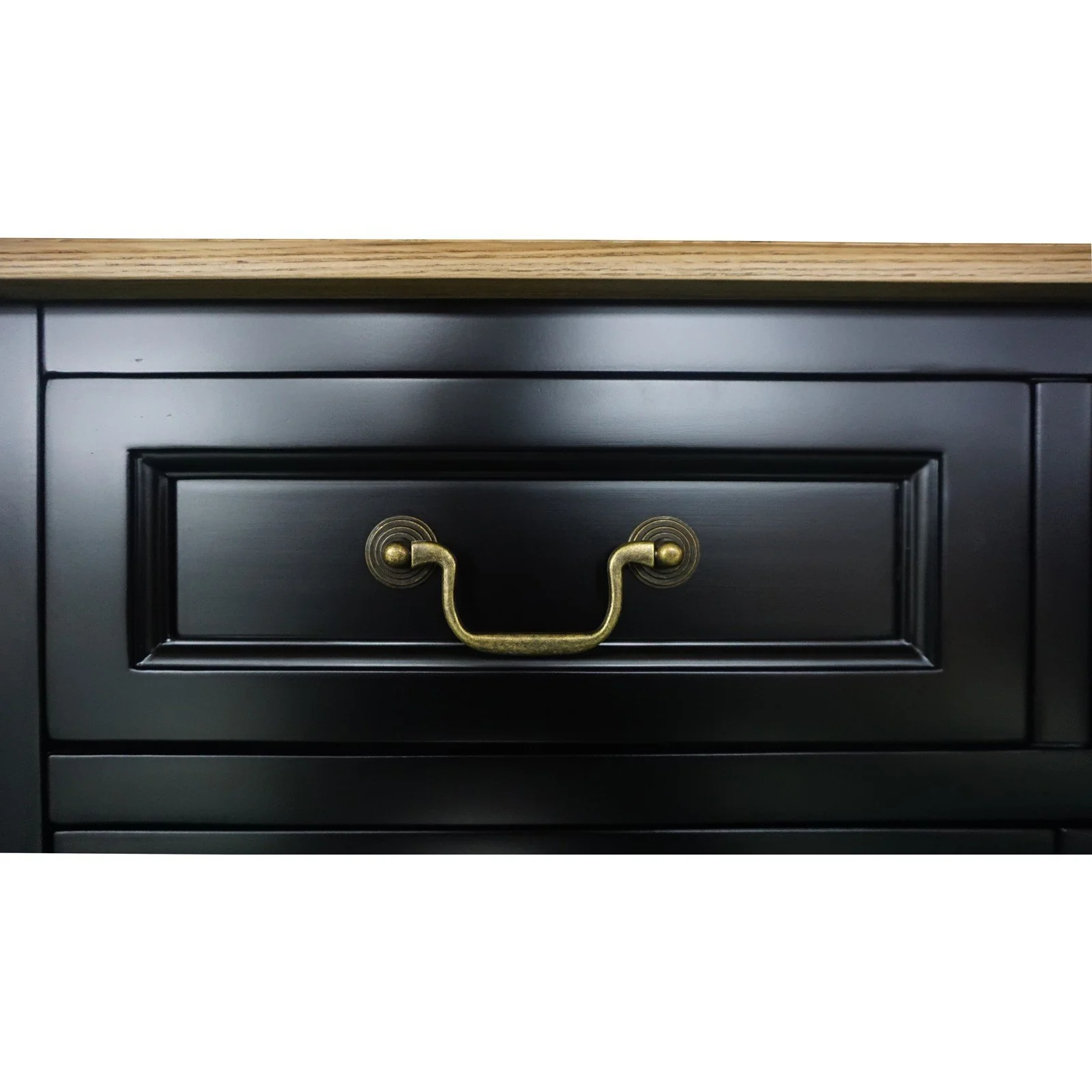 Hamptons Sorrento 2-Drawer Storage Cupboard Cabinet Natural Top - Image 15