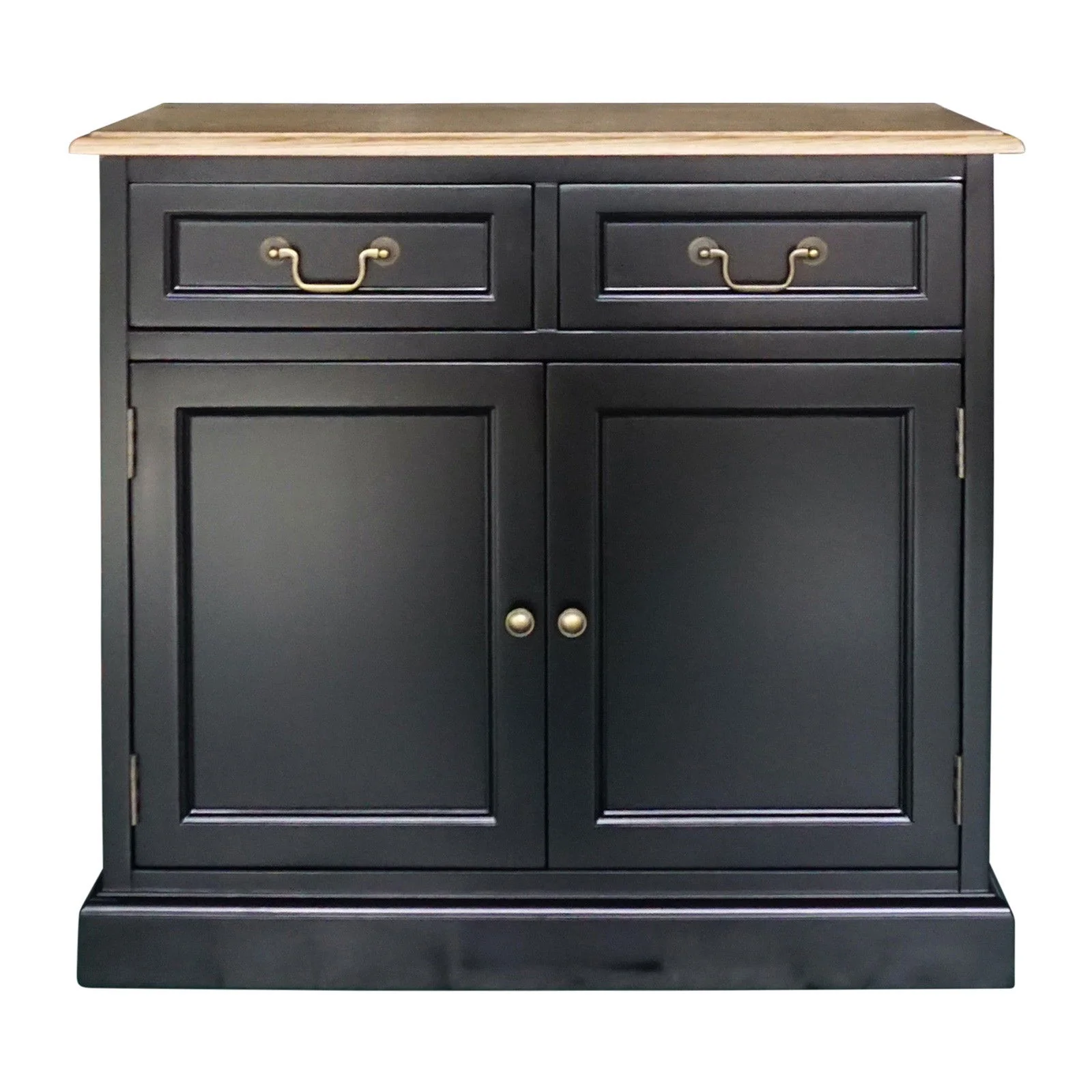 Hamptons Sorrento 2-Drawer Storage Cupboard Cabinet Natural Top - Image 6