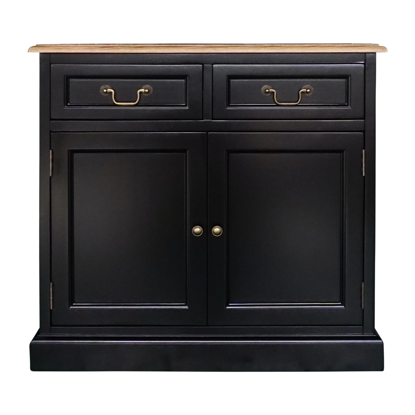 Hamptons Sorrento 2-Drawer Storage Cupboard Cabinet Natural Top - Image 7