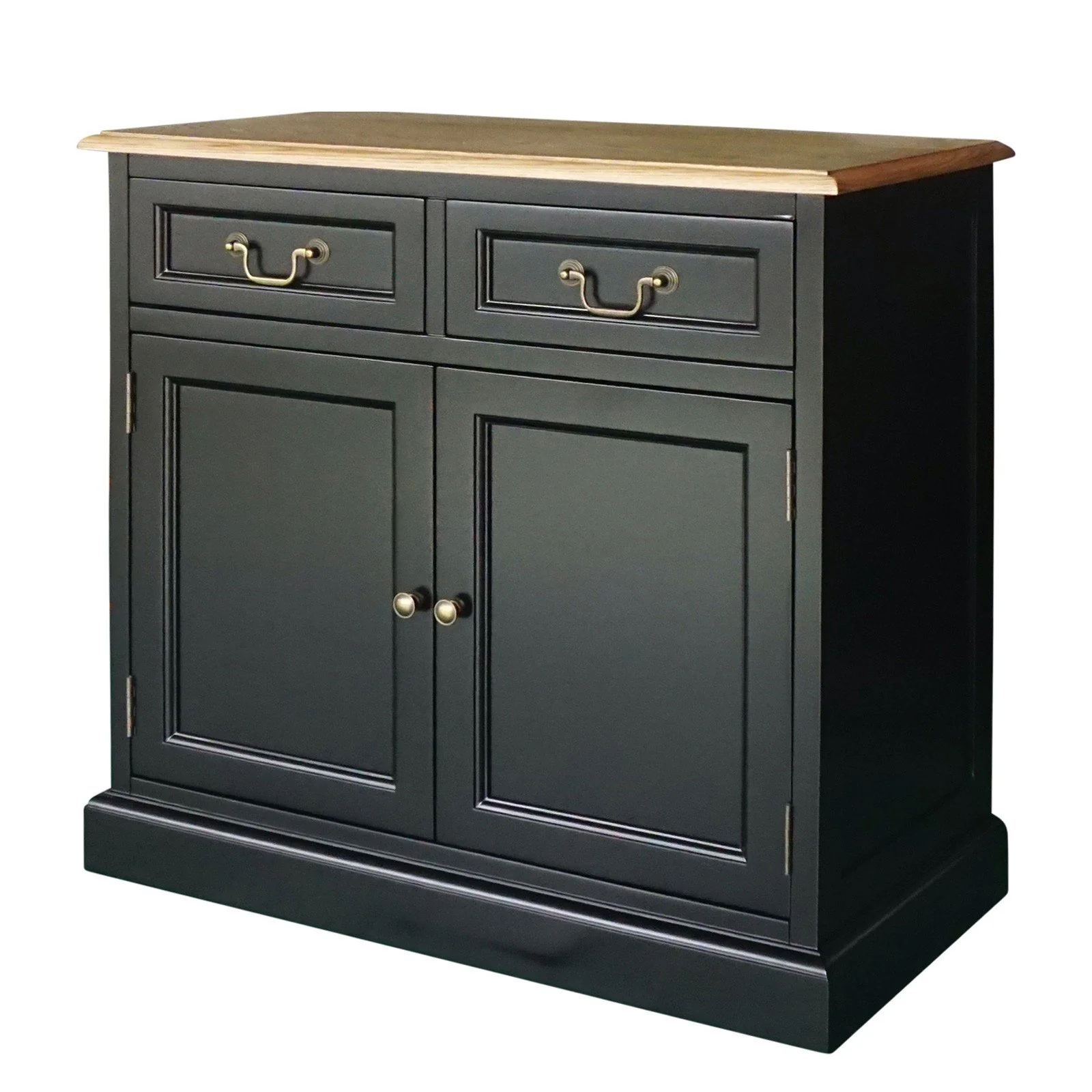 Hamptons Sorrento 2-Drawer Storage Cupboard Cabinet Natural Top - Image 8