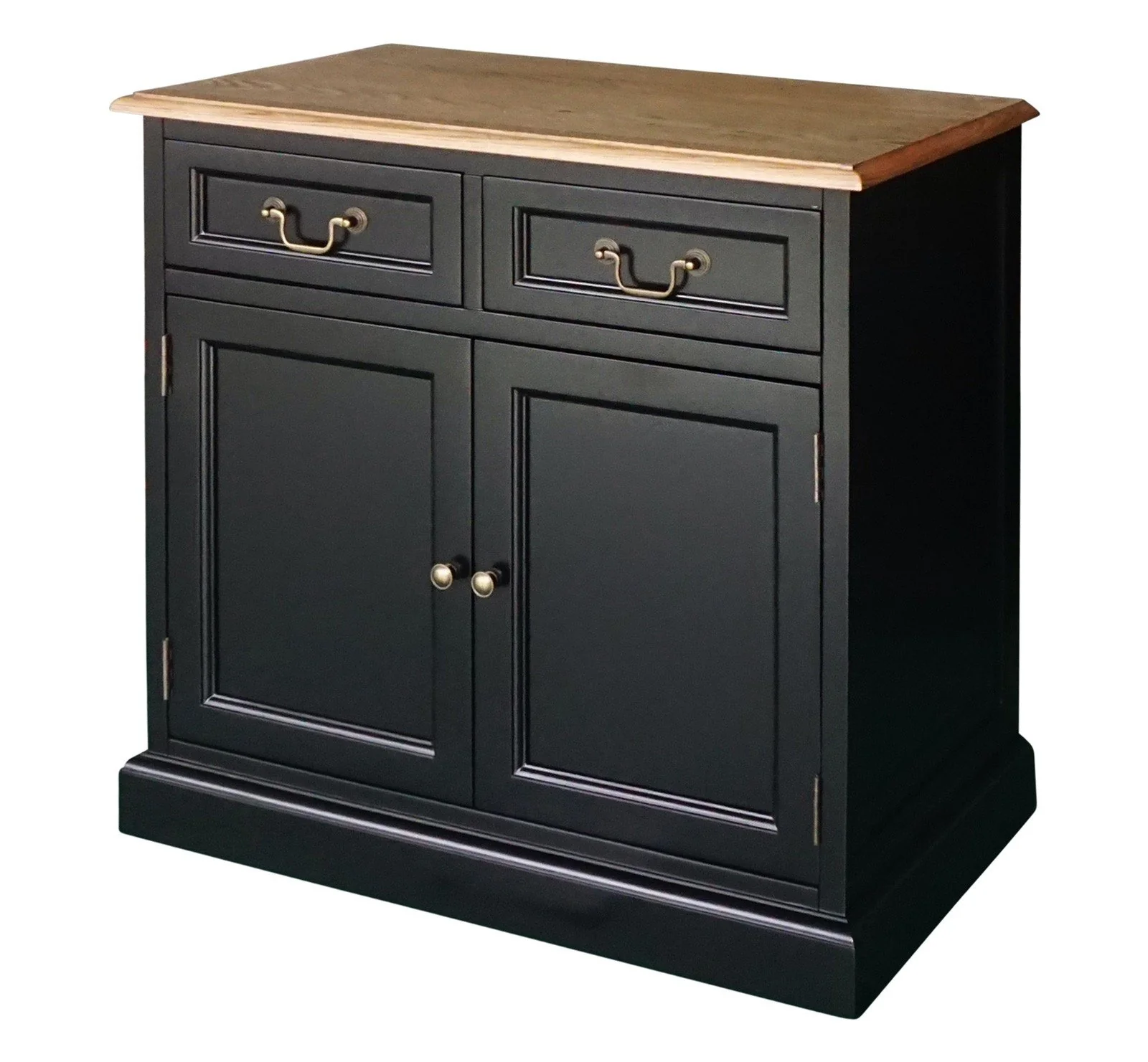 Hamptons Sorrento 2-Drawer Storage Cupboard Cabinet Natural Top - Image 9