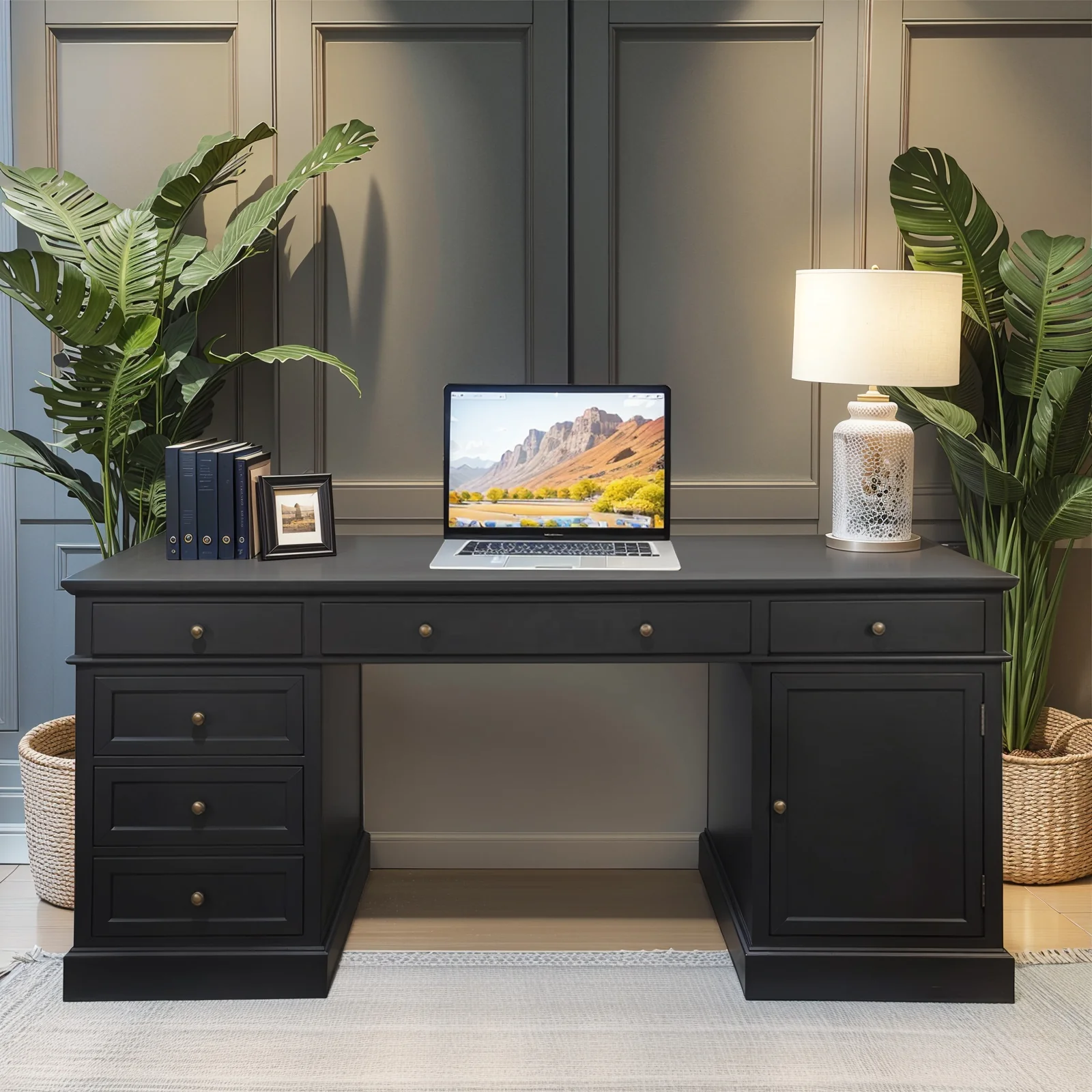 Hamptons Halifax 180cm Timber Executive Desk - Image 14