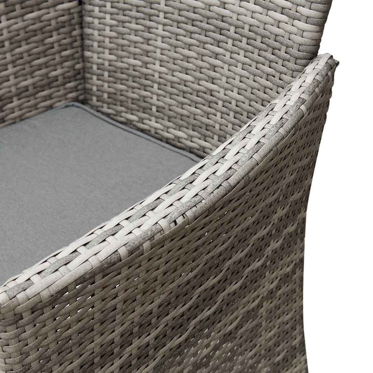 Malibu 9 Piece 8 Seater Outdoor Dining Set Furniture Rattan Steel Frame Light Ash Brown - Image 5
