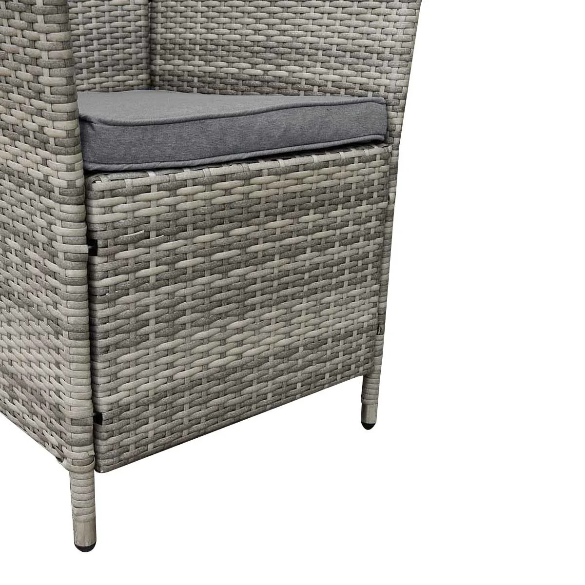 Malibu 9 Piece 8 Seater Outdoor Dining Set Furniture Rattan Steel Frame Light Ash Brown - Image 6