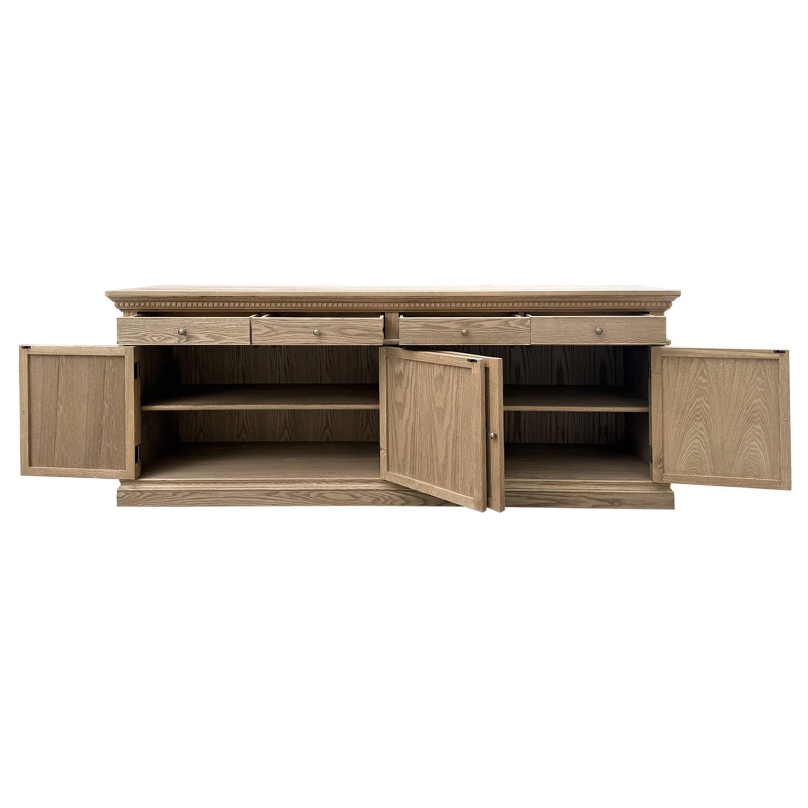 New England Hamptons 4 Drawers 4 Doors Sideboard Buffet & Console Cabinet - Image 10