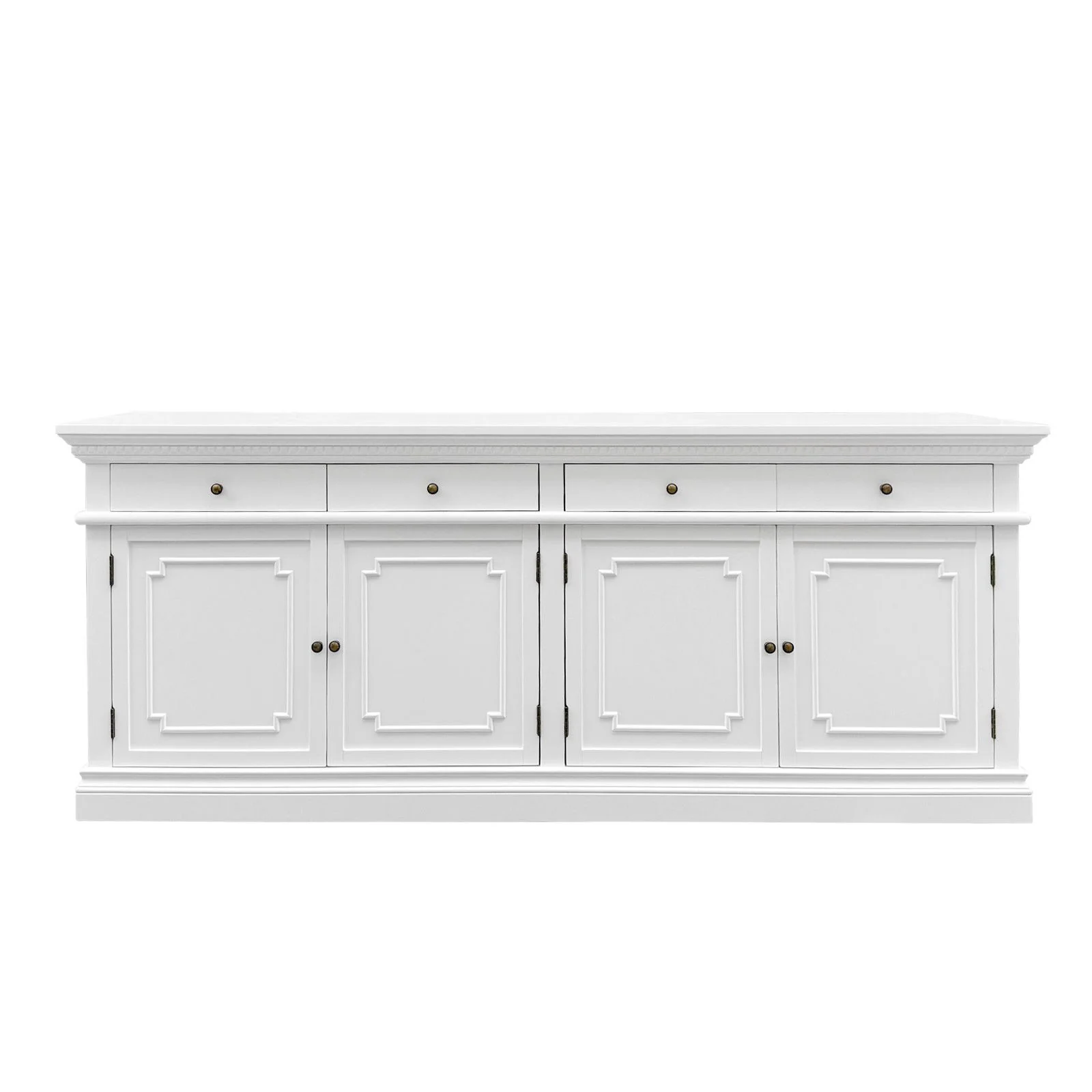 New England Hamptons 4 Drawers 4 Doors Sideboard Buffet & Console Cabinet - Image 12